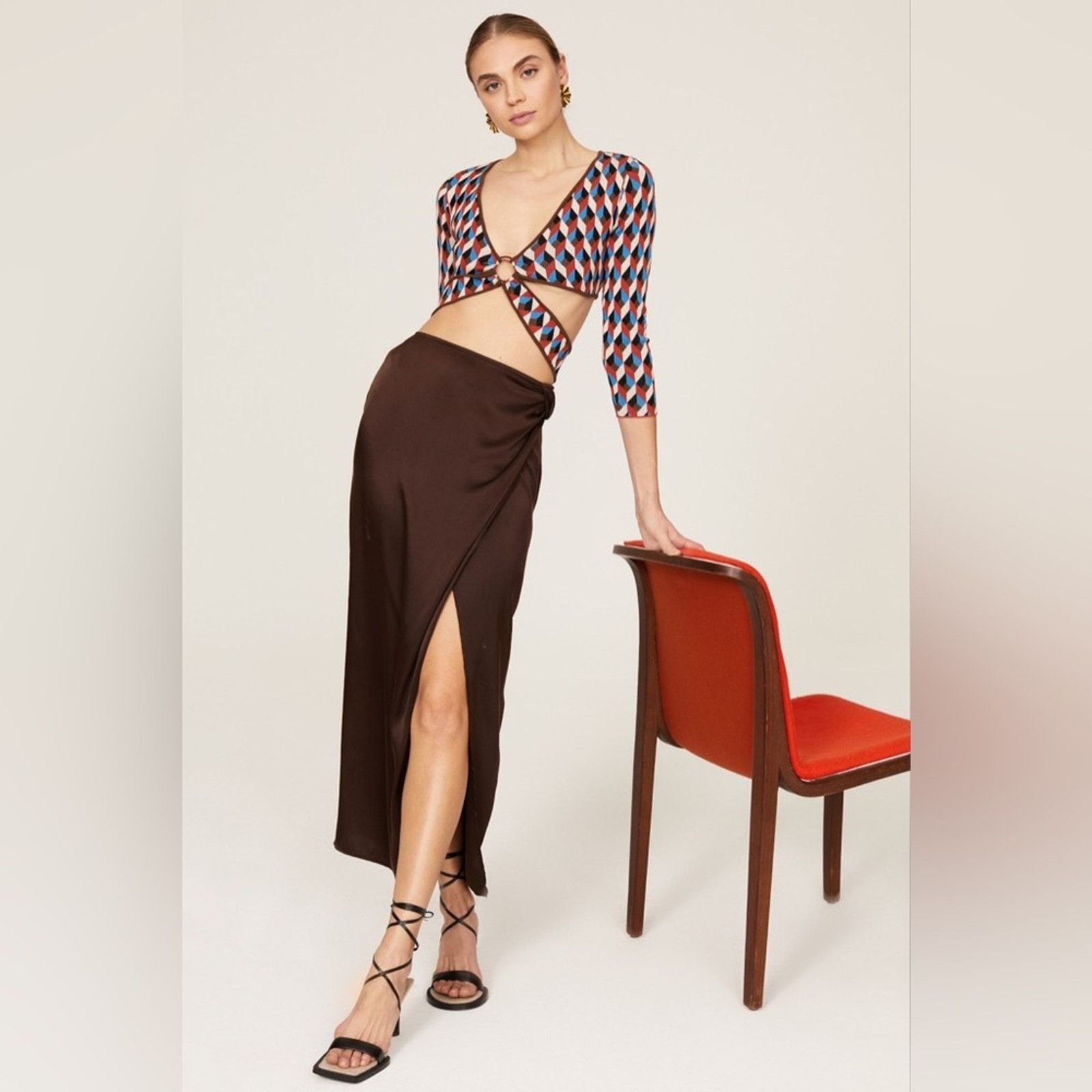 Ronny Kobo RONNY KOBO Size Small Geometric Crop Top Size S / US 4 / IT 40 - 4 Thumbnail