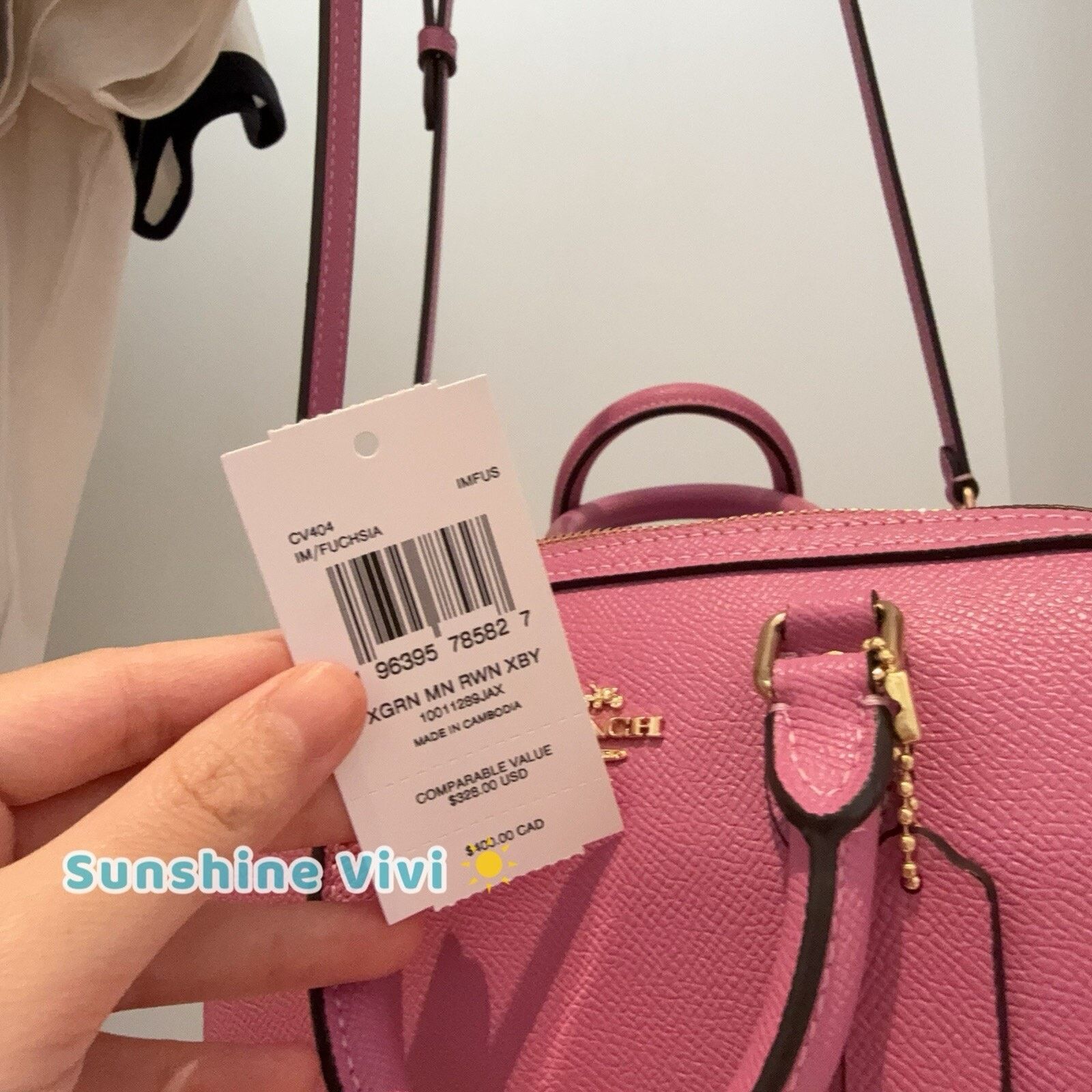 Coach NWT Coach Mini Rowan Crossbody Bag Leather CV404 IM/fuchsia Size ONE SIZE - 10 Thumbnail