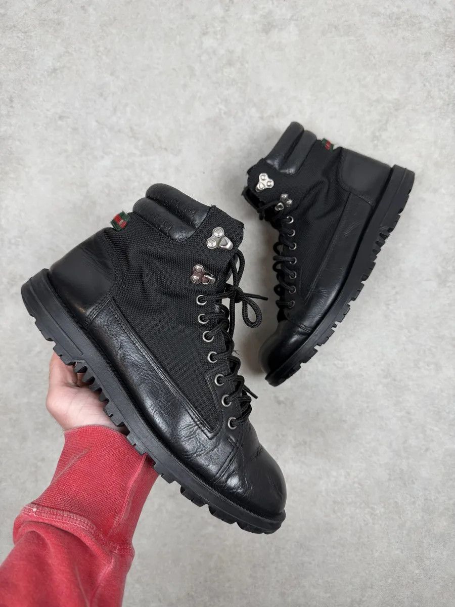 Gucci 2000s Gucci Black Signature Leather Boots Size US 8.5 / EU 41-42 - 1 Thumbnail