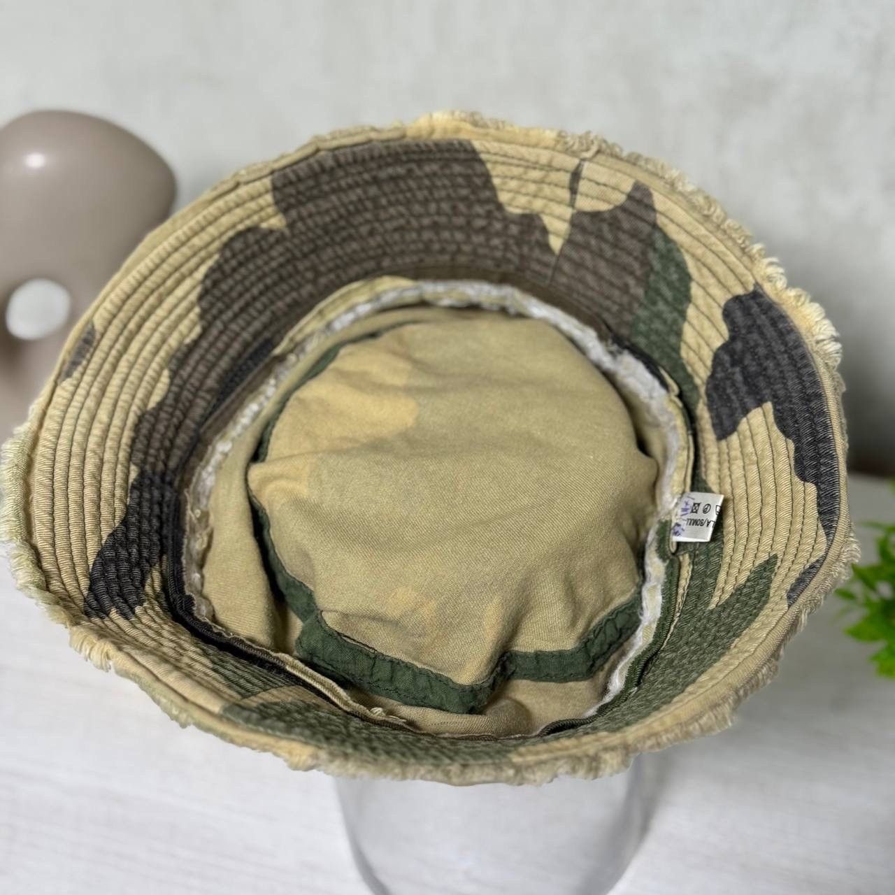 Le Grande Bleu (L.G.B.) VTG Camo Panama Hat Cap Y2K Grunge Avantgarde Size ONE SIZE - 3 Thumbnail