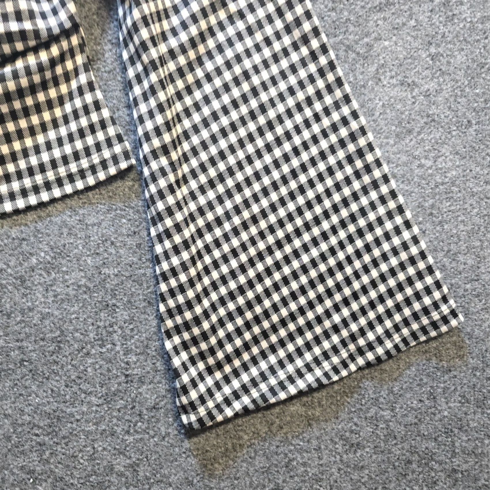 Cider Cider Top Womens Size M Black White Gingham Plaid Flare Sleeve Bows Casual Shirt Size M / US 6-8 / IT 42-44 - 3 Thumbnail
