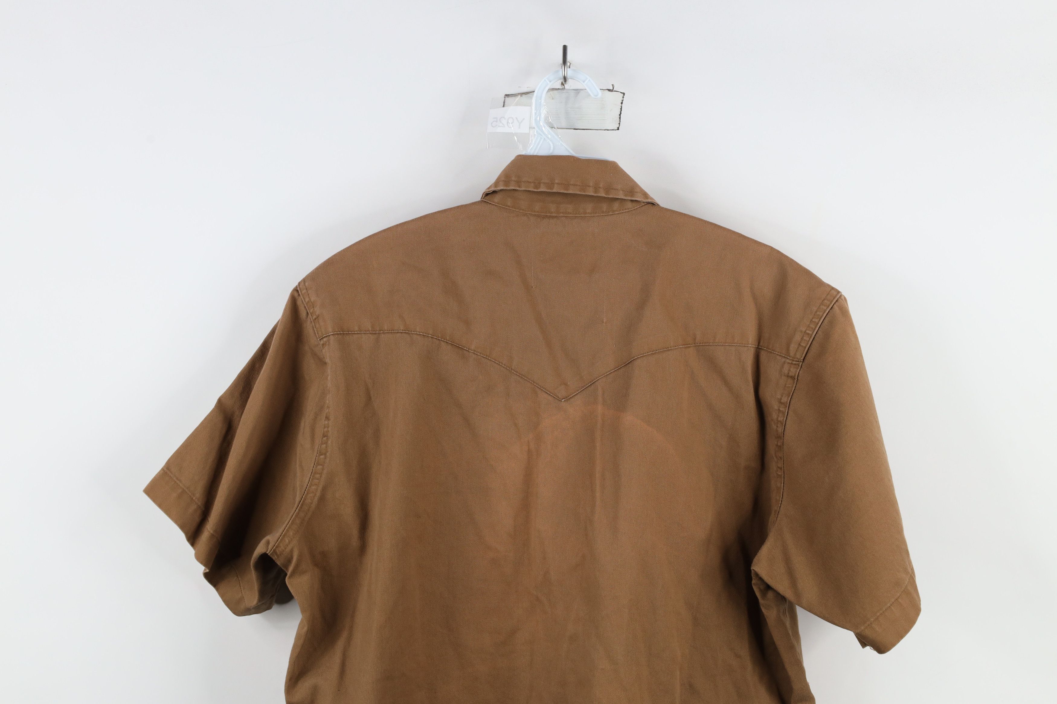 Vintage × Wrangler Vintage 90s Wrangler Western Cowboy Snap Button Shirt Brown Size US L / EU 52-54 / 3 - 13 Thumbnail