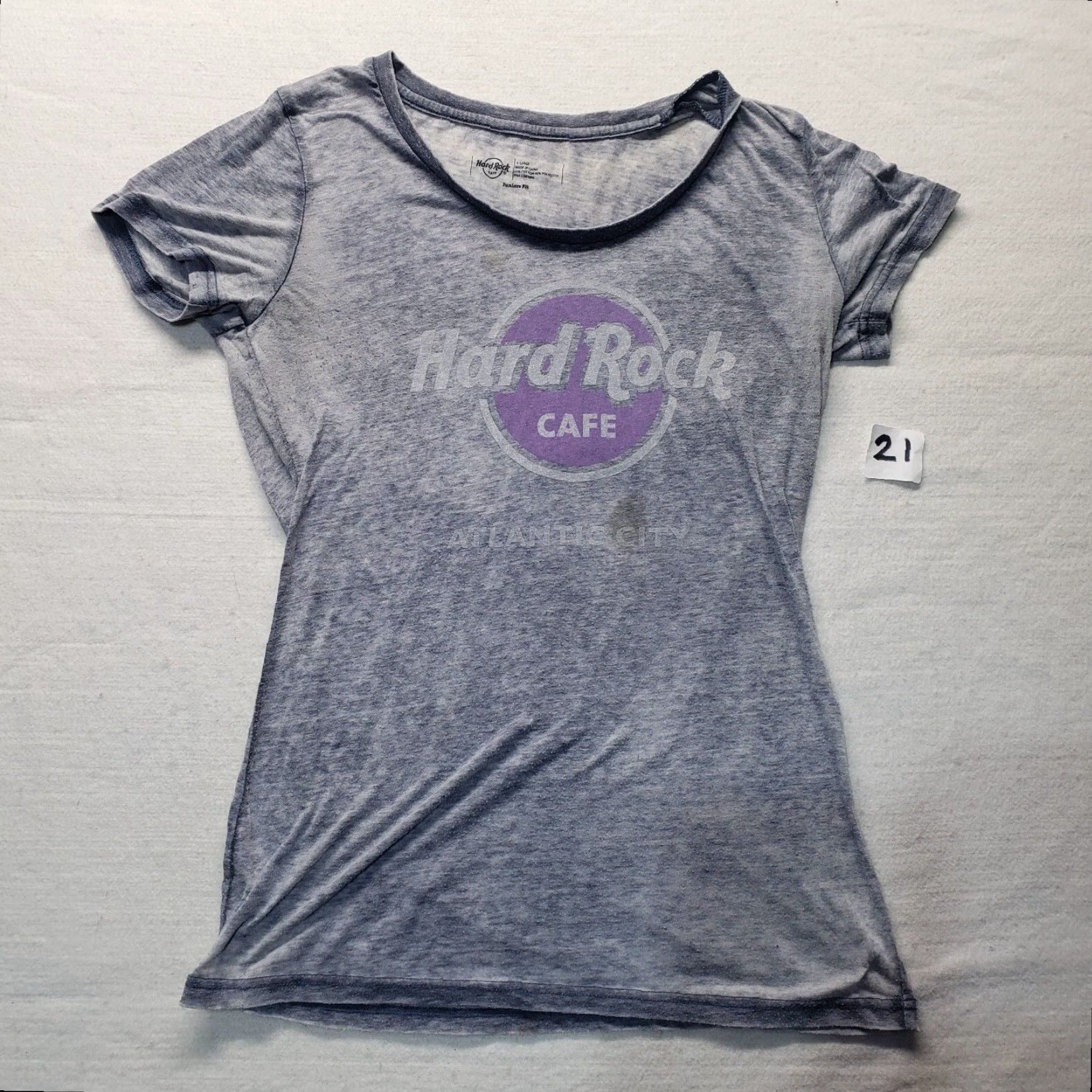 Hard Rock Cafe VINTAGE Hard Rock Cafe Atlantic City Gray T-Shirt Adult Women’s XL City Rock 80s Size XL / US 12-14 / IT 48-50 - 2 Thumbnail