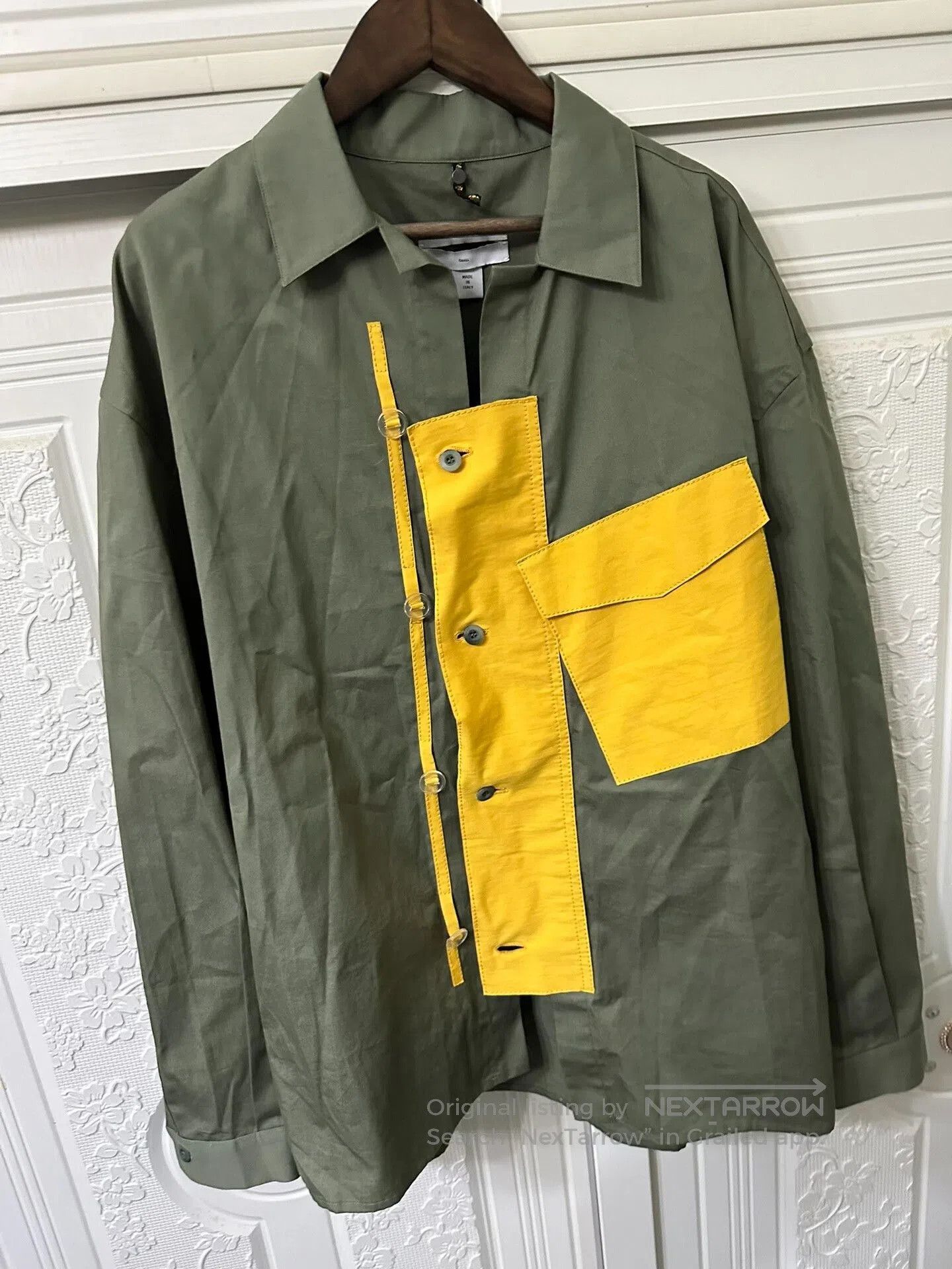 OAMC Men's Shirt Jacket in Olive Green.