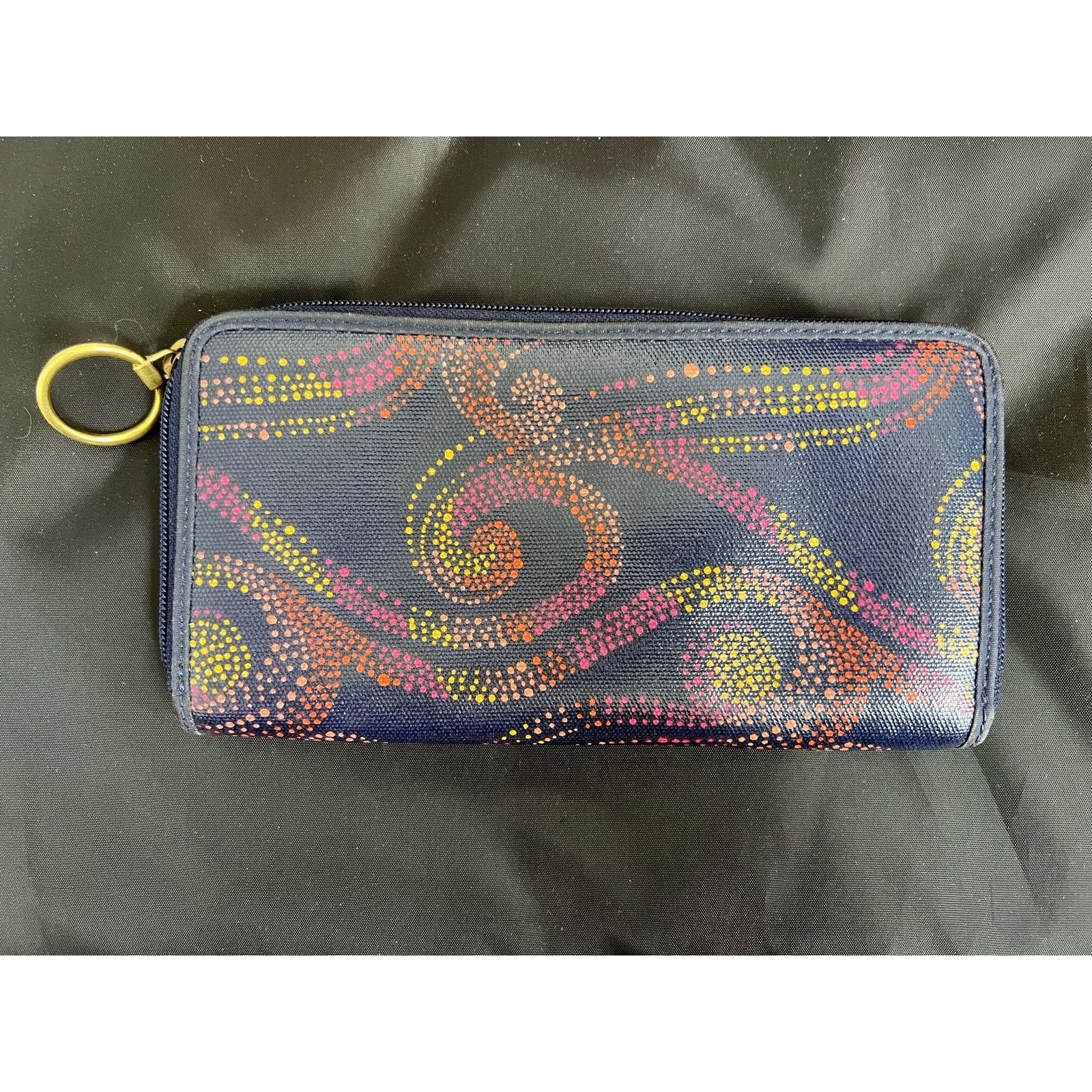 Fossil Fossil Navy Swirl Dot Zip Wallet Size ONE SIZE - 5 Thumbnail