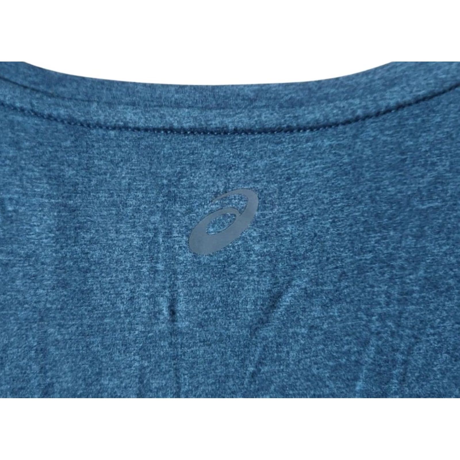 Asics ASICS Womens L Shirt Long Sleeve Pullover V-Neck Thumbholes Blue Tee Size L / US 10 / IT 46 - 4 Thumbnail