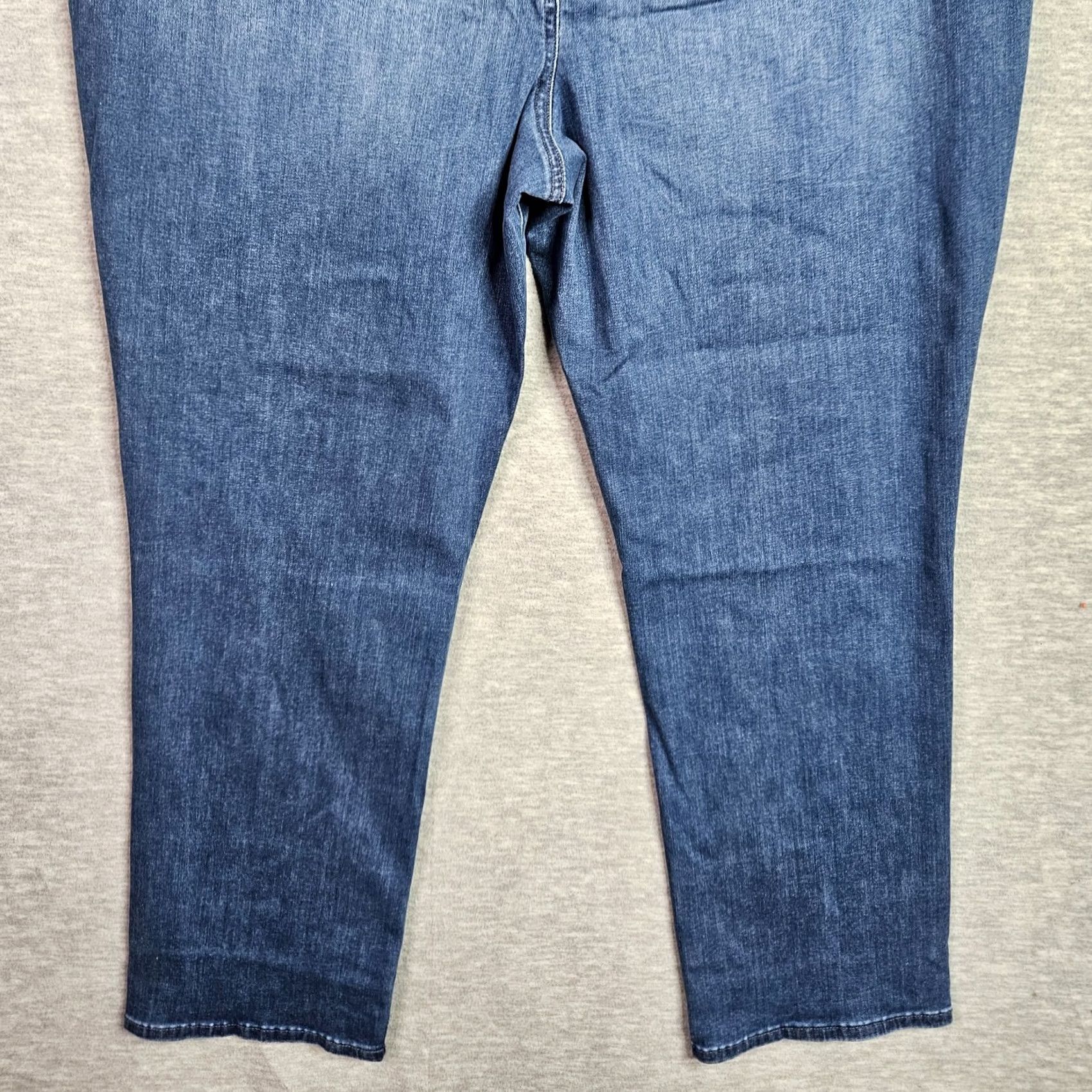 NYDJ NYDJ CURVES 360 Jeans Straight Blue 18P Womens Denim Regular Machine Washable Belted 5-Pocket Size 40" / US 18 - 3 Thumbnail