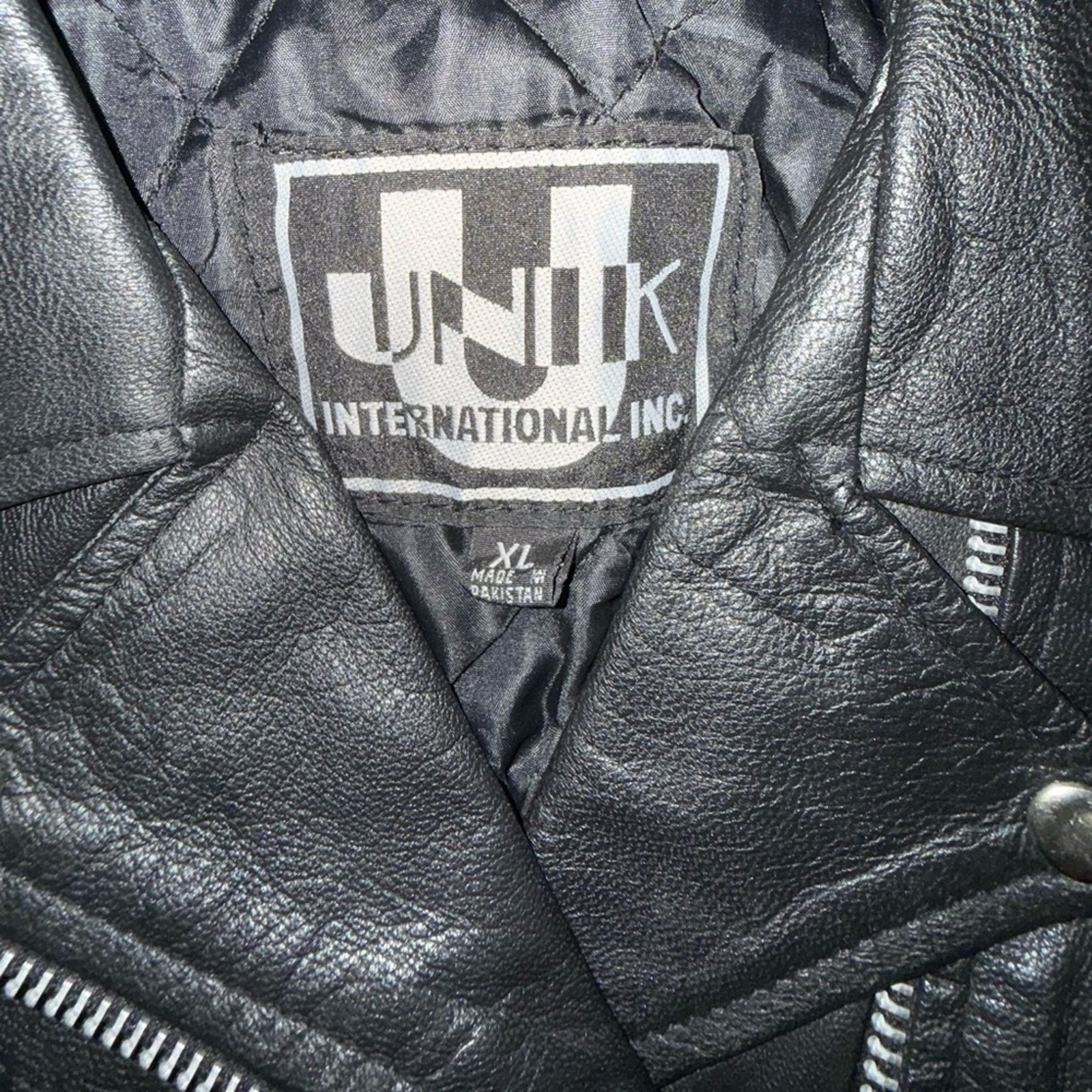 Vintage UNIC INTERNATIONAL BLACK THICK QUALITY BIKER MOTORCYCLE XL Size XL / US 12-14 / IT 48-50 - 6 Thumbnail