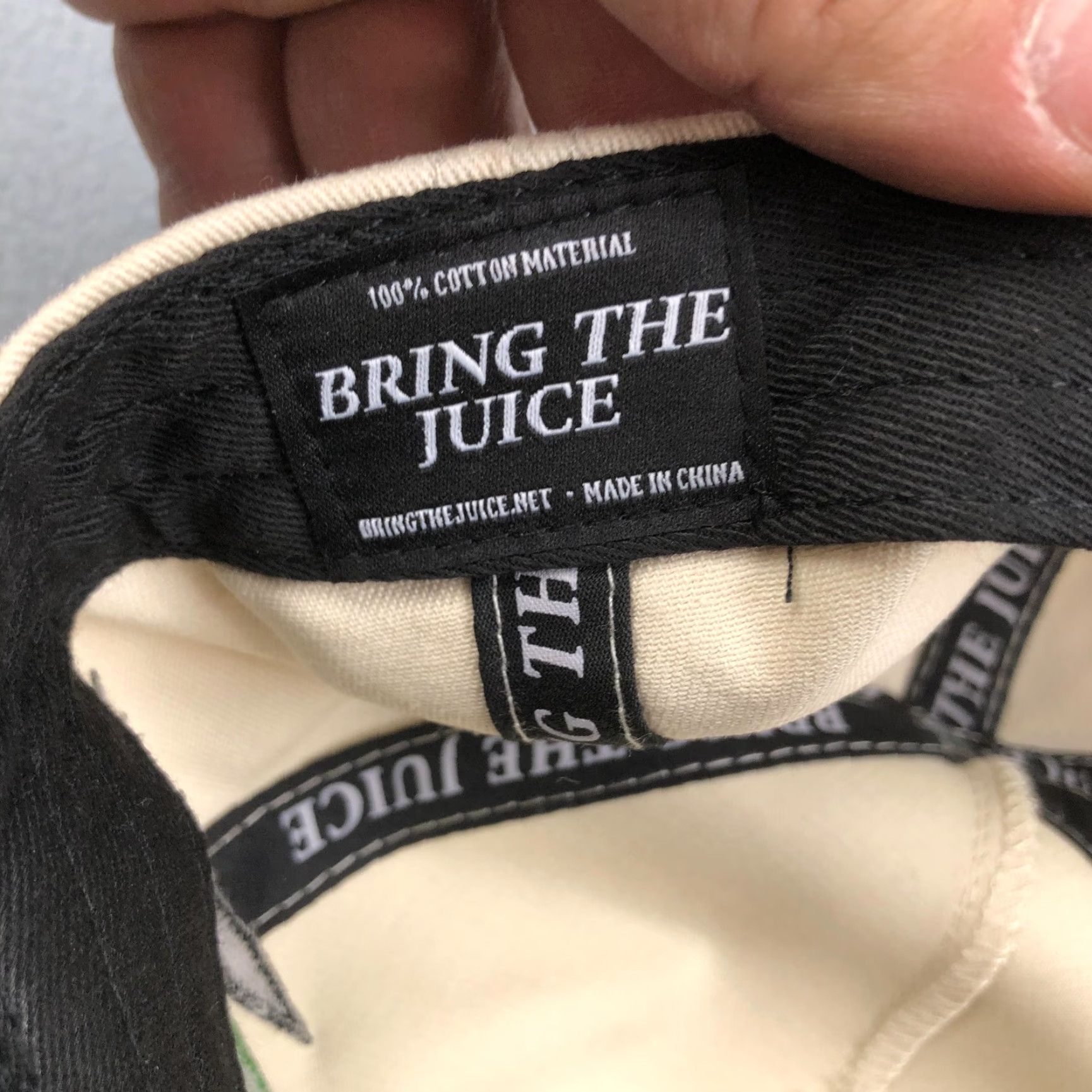 Vintage BRING THE JUICE Diamonds Hat Snapback Beige Dome Embroidered Golf Cap Mens One Size Beige Geometric Twill Cotton Brand Hat Size ONE SIZE - 8 Thumbnail