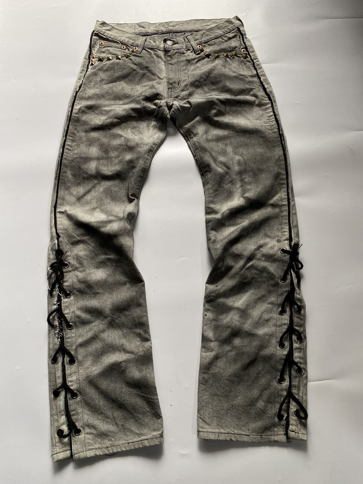 If Six Was Nine × Japanese Brand Lacesup smokewash acoustic pant vkei style japanese brand Size US 32 / EU 48 - 4 Thumbnail