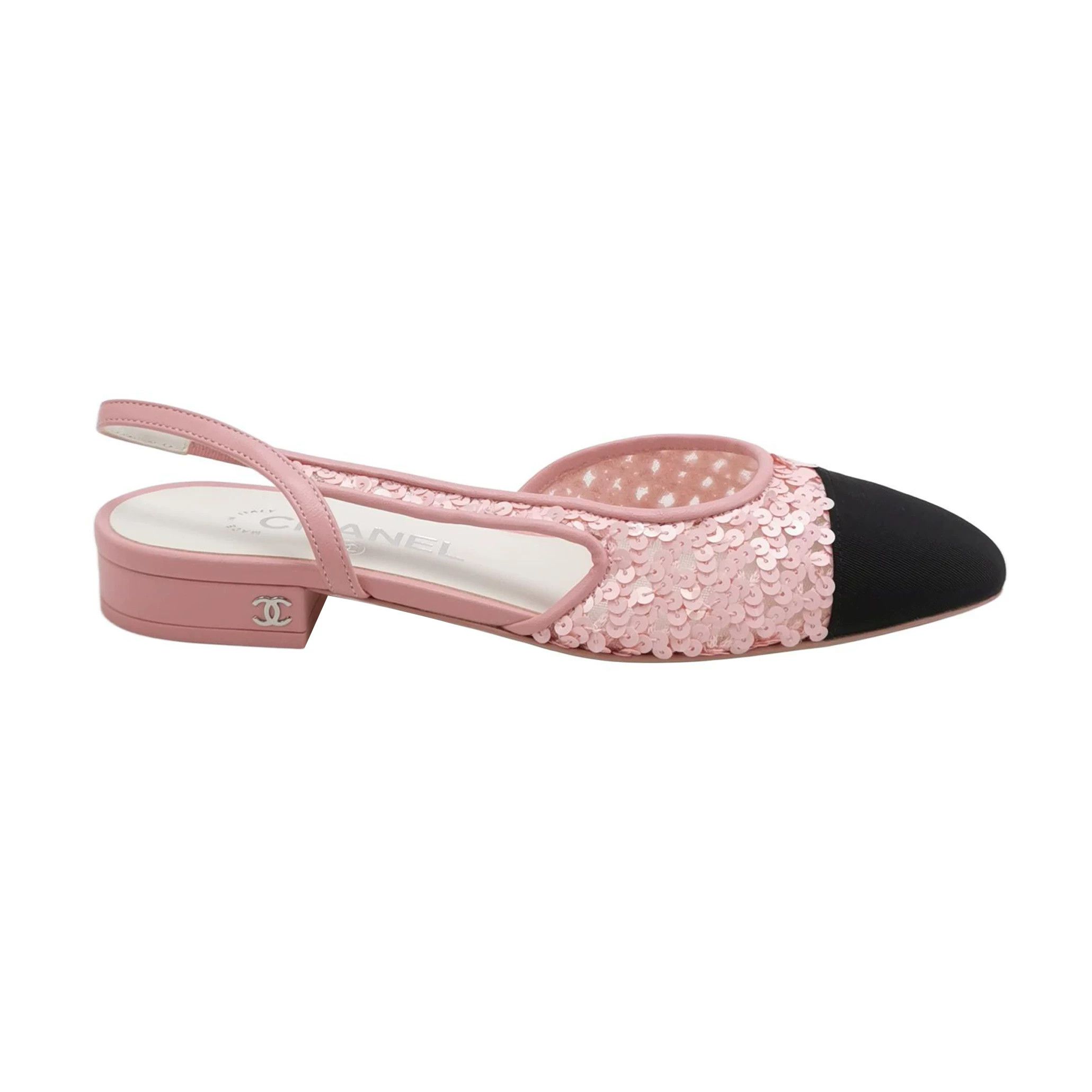 Chanel Chanel Lambskin Nylon Sequin Low Heel Shoes Size US 5 / IT 35 - 1 Thumbnail