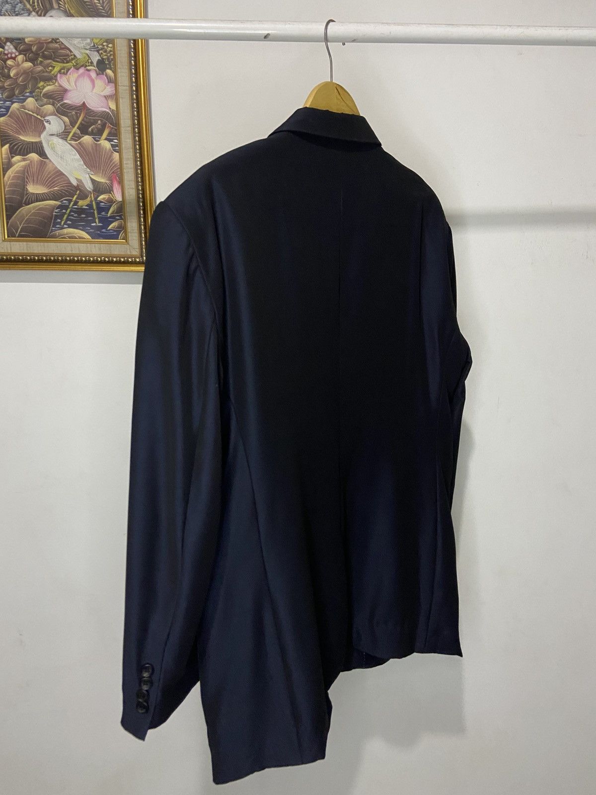 Solid Homme × Wooyoungmi Wooyoungmi Solid Homme Navy Sateen Single Breasted Blazer Size 46L - 6 Thumbnail