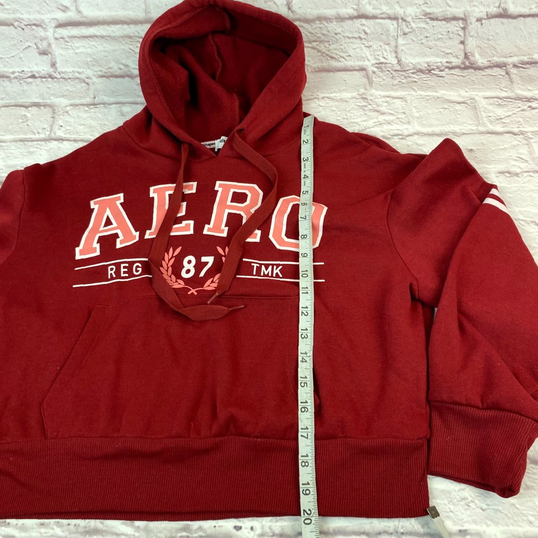 Vintage Aéropostale Logo Graphic Hoodie Sweatshirt Womens L Pullover Crop Top Size L / US 10 / IT 46 - 6 Thumbnail