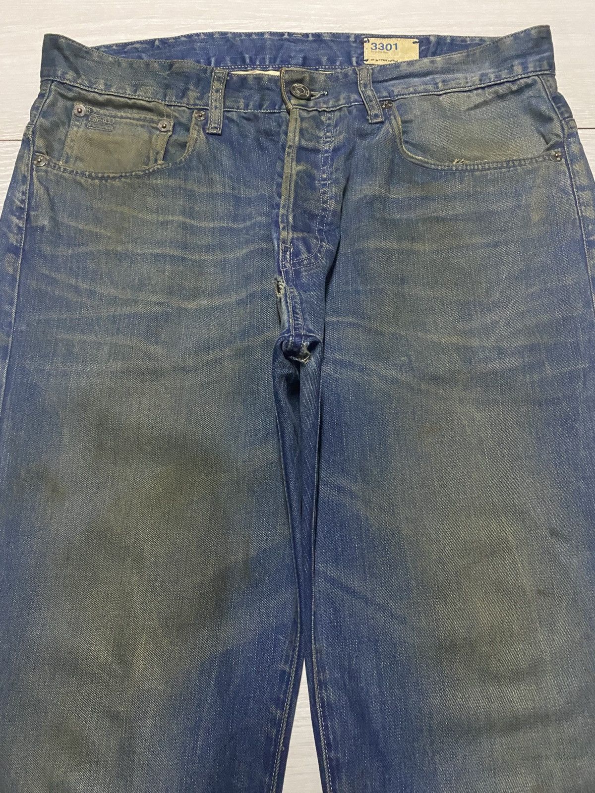G-Star × Marc Newson Vintage GStar Raw 3301 Denim Mud Wash Jeans Size US 35 - 2 Thumbnail
