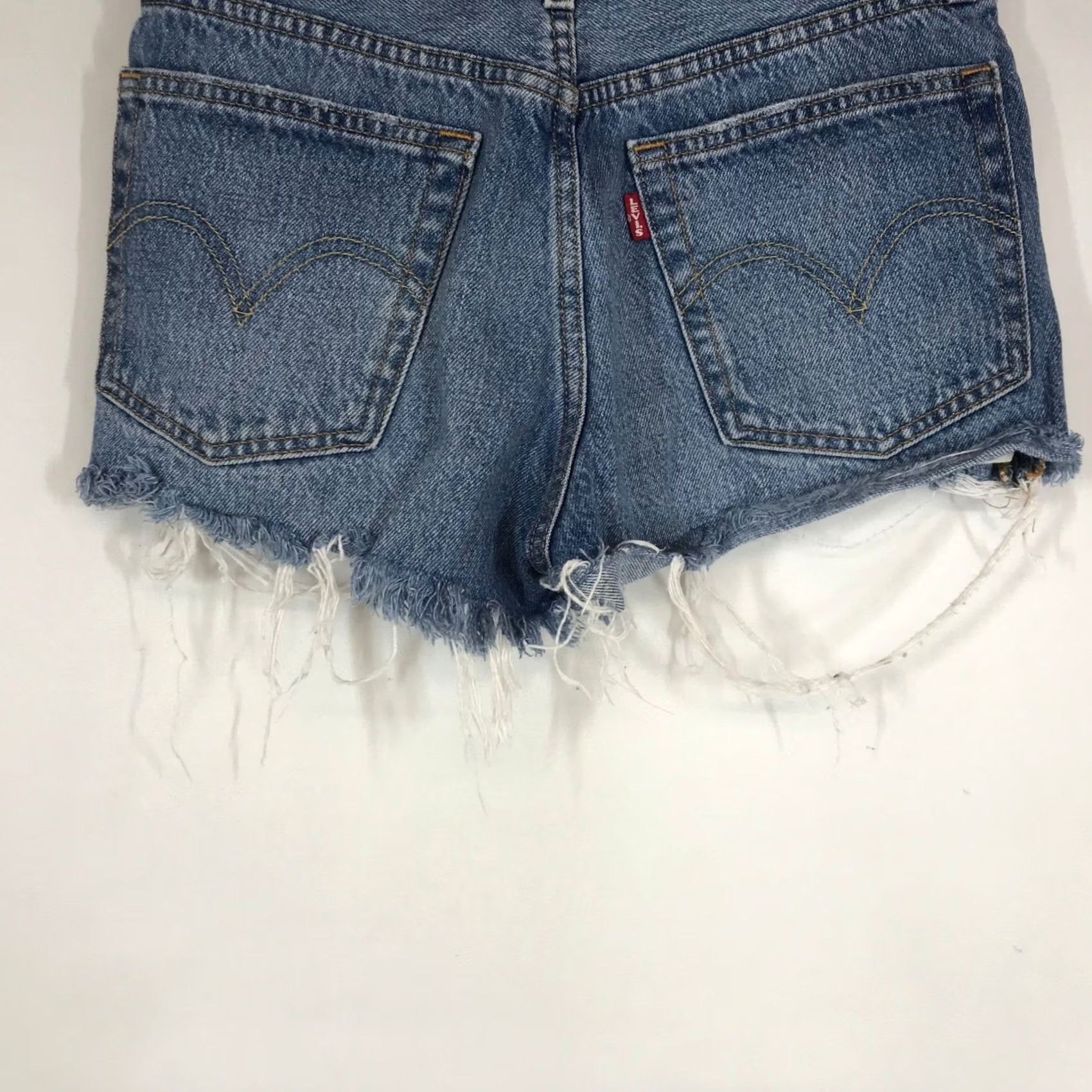 Levi's Levi'S Premium 501 Distressed Shorts - Medium Wash - High Rise - Cotton Casual Denim Size 42" / US 20 - 6 Thumbnail