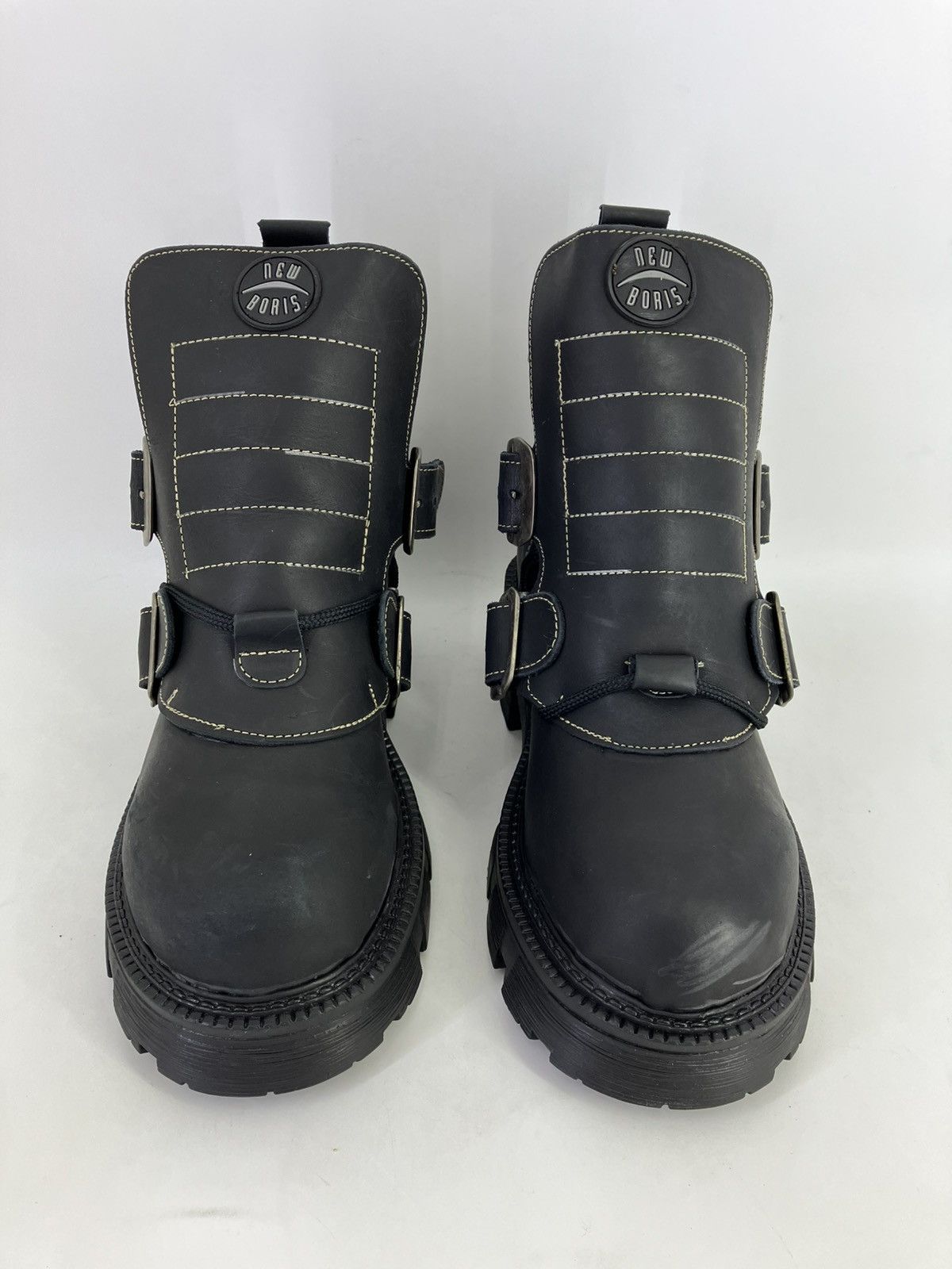 Vintage New Boris genuine leather chunky platform ankle boots boots Size US 8 / EU 41 - 4 Thumbnail