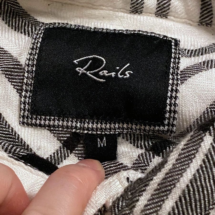 Rails Rails White Black Plaid Flannel Button Shirt Size Medium Size M / US 6-8 / IT 42-44 - 4 Thumbnail