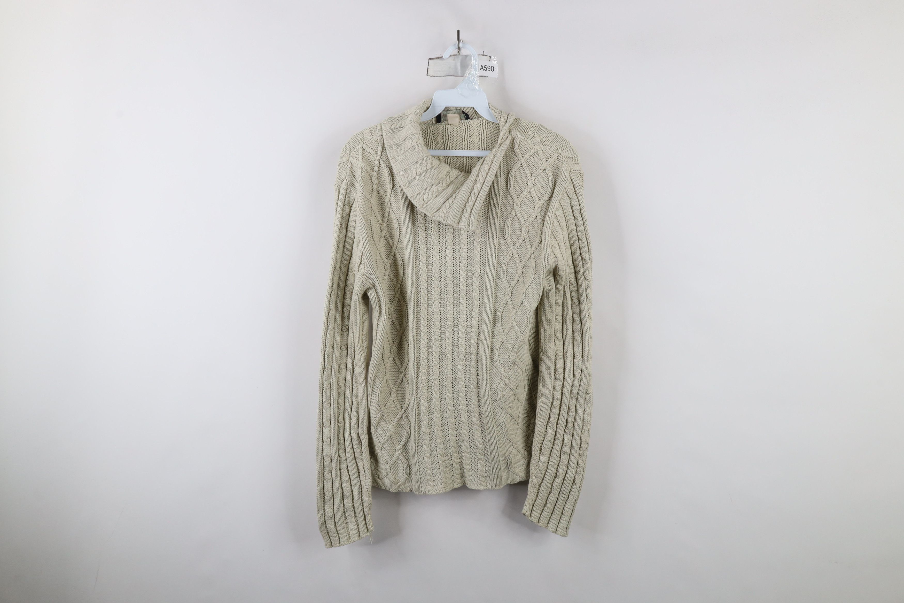 Vintage Vintage 90s Streetwear Fisherman Cable Knit Sweater USA Size L / US 10 / IT 46 - 1 Thumbnail