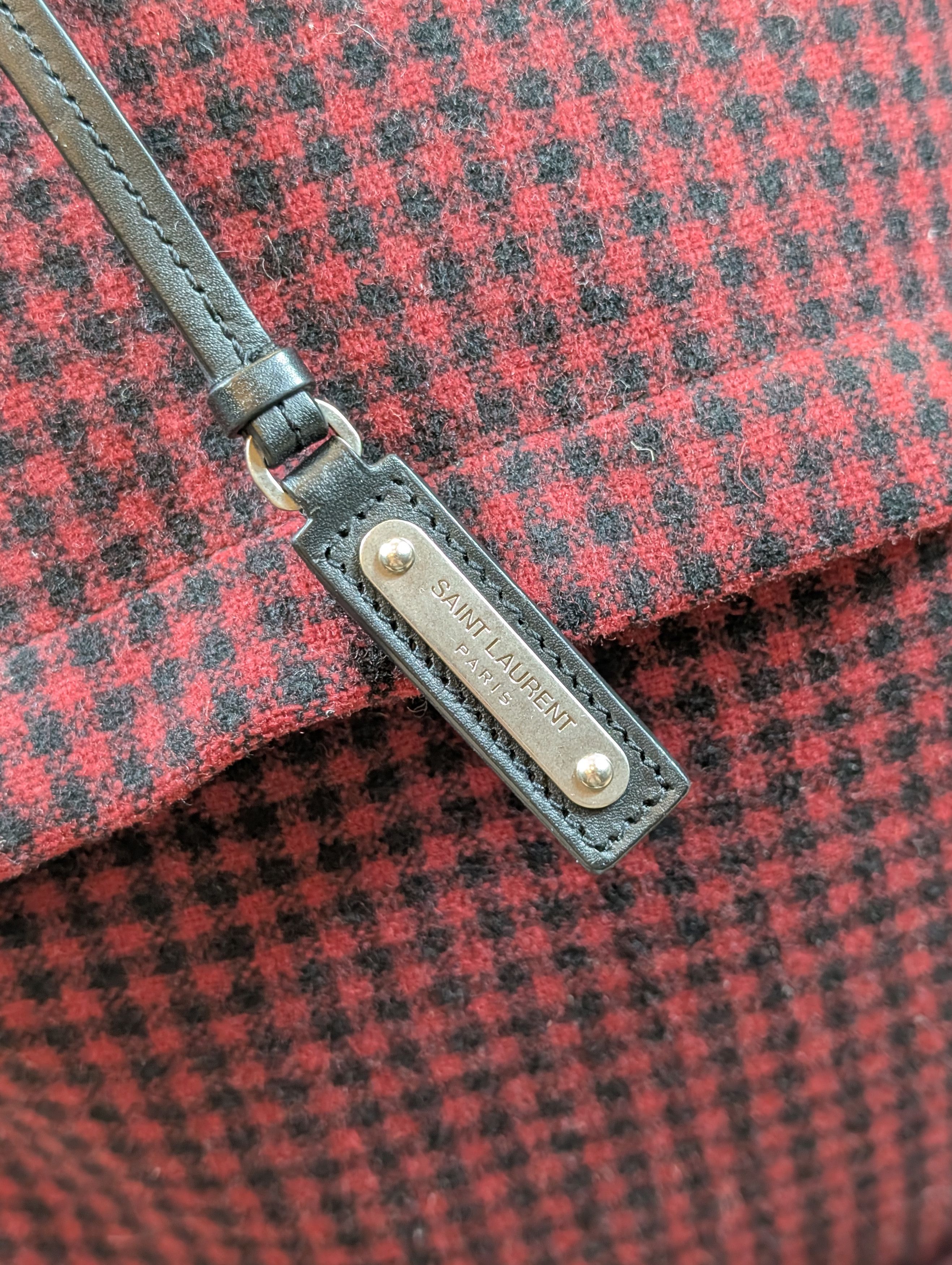 Saint Laurent Paris Saint Laurent City Plaid Red Black Backpack Bag Hedi Slimane Size ONE SIZE - 8 Thumbnail