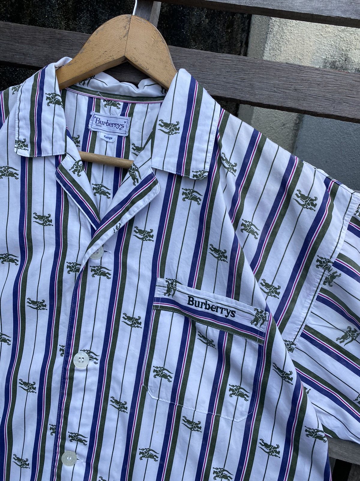 Burberry Vintage Burberry Pajama Button Up Short Sleeve - Monogram Size US XL / EU 56 / 4 - 3 Thumbnail