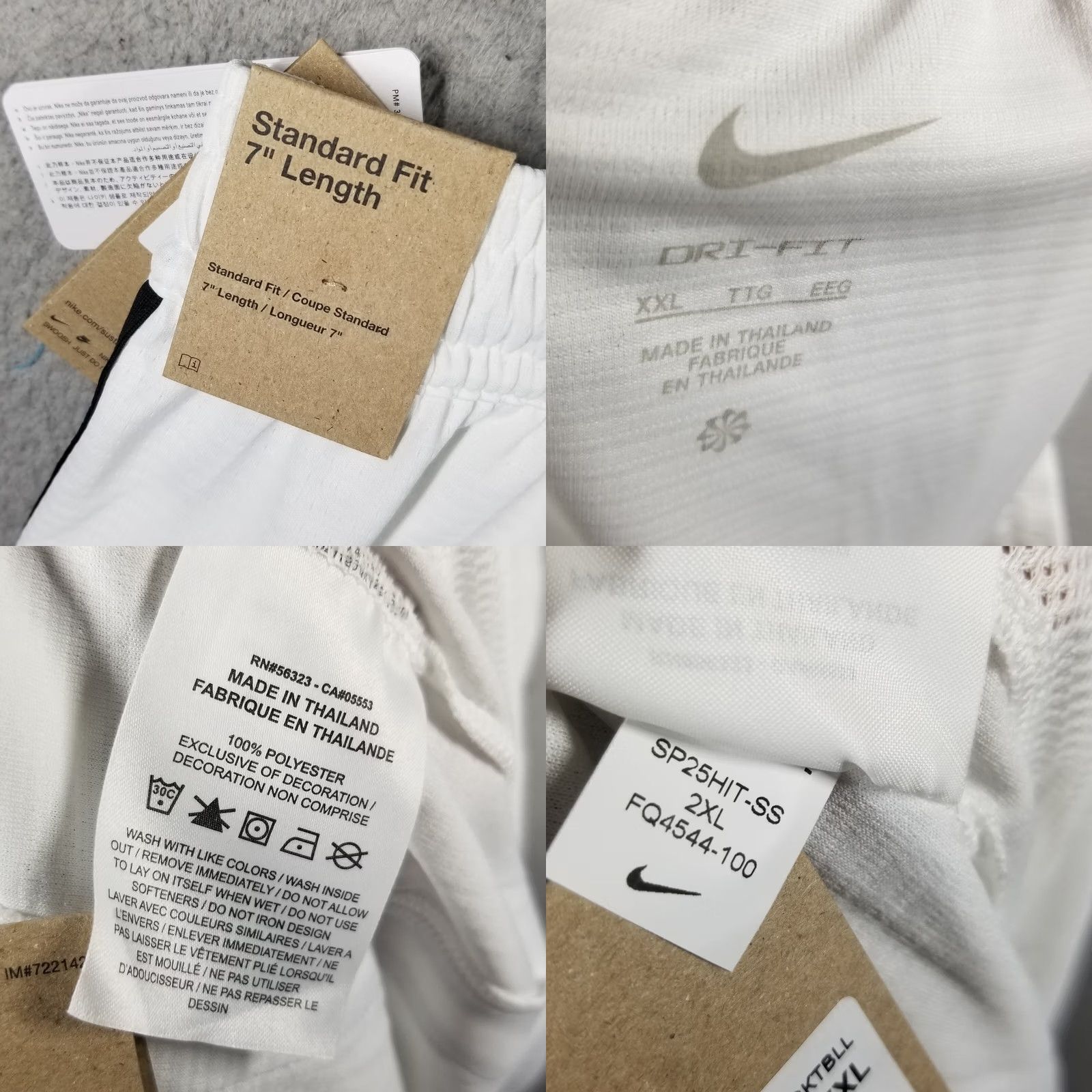 Nike Nike Women's Dri-FIT Basketball Shorts White / Black Size XXL Size 40" / US 18 - 8 Thumbnail