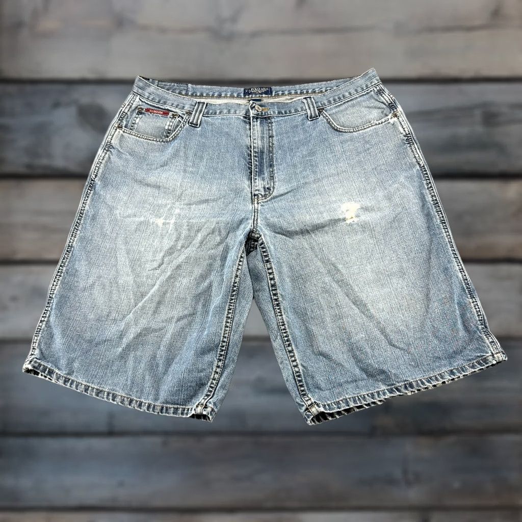 Vintage US Polo Assn Shorts Mens 40 Blue Carpenter Light Wash Denim Distressed Cargo Pocket Regular Inseam 13 Summer Spring Vintage No Mens Size US L / EU 52-54 / 3 - 1 Thumbnail