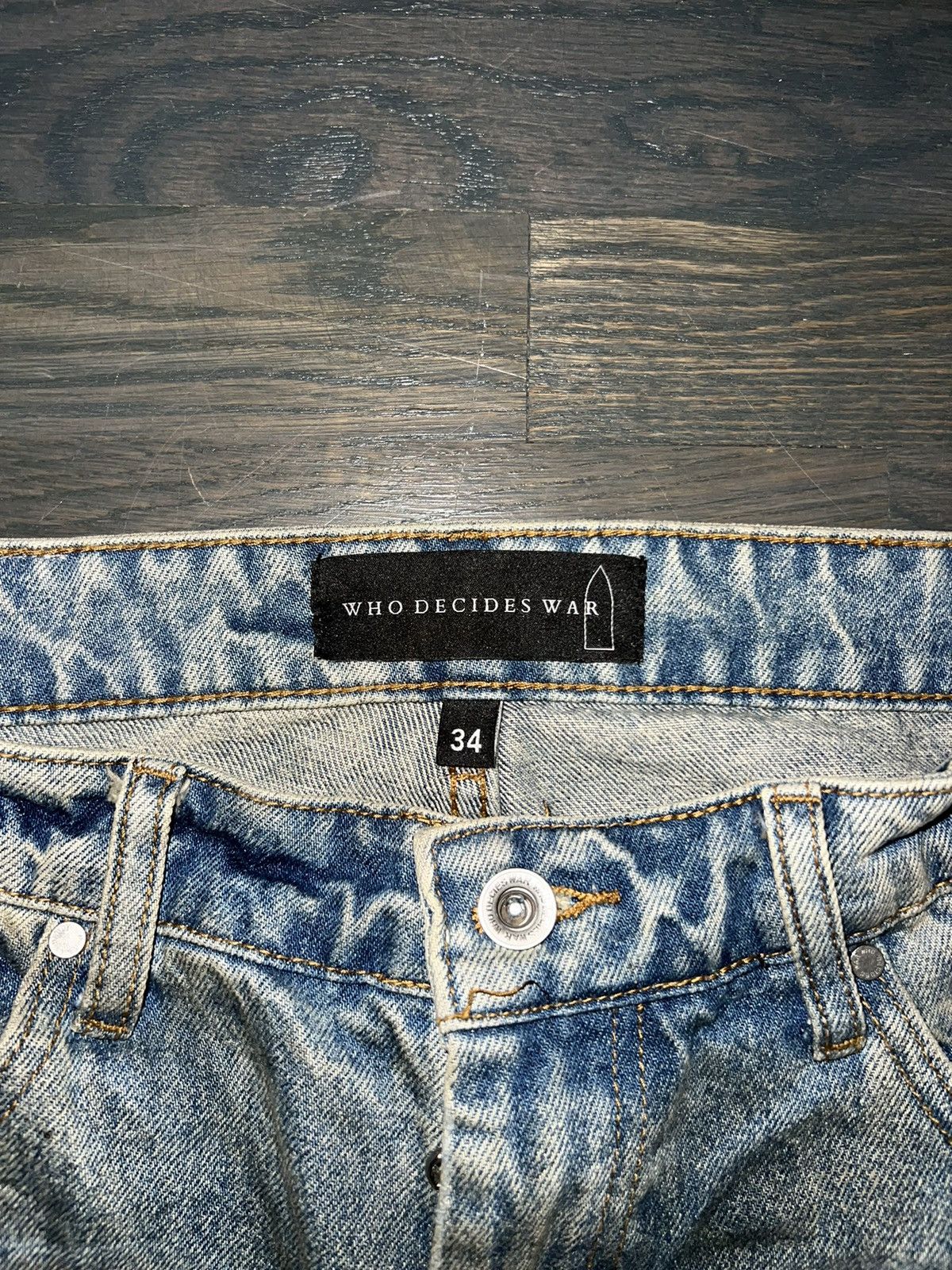 Who Decides War PATCHED ARCH REPAIRED BLOWOUT DENIM Size US 34 / EU 50 - 3 Thumbnail