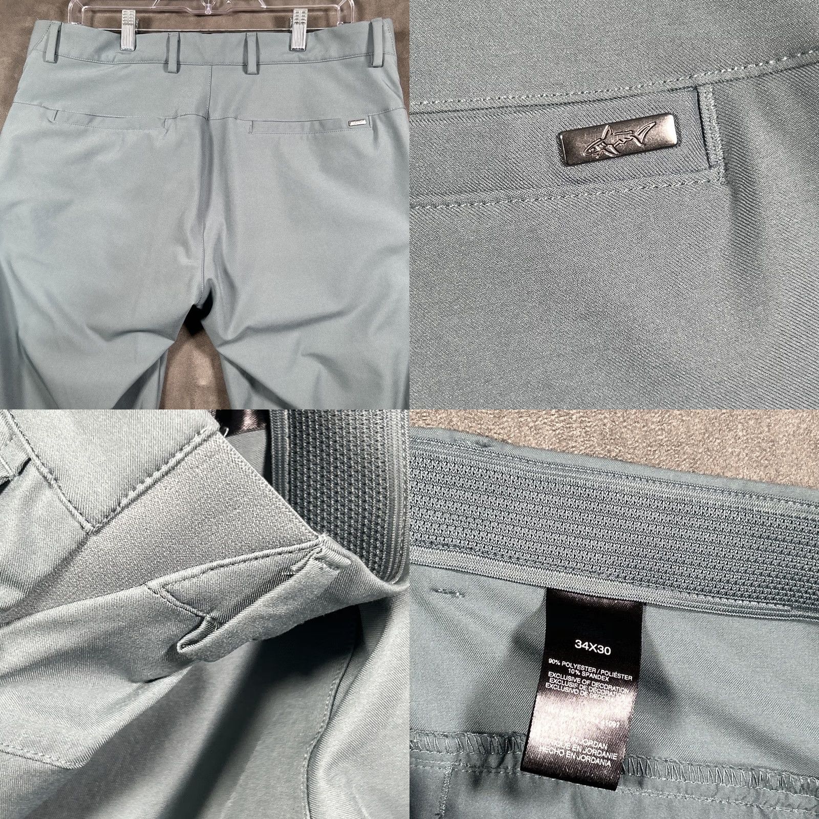 Vintage Greg Norman Mens Pants Blue Stone Stretch Performance 34x30 Size US 34 / EU 50 - 8 Thumbnail