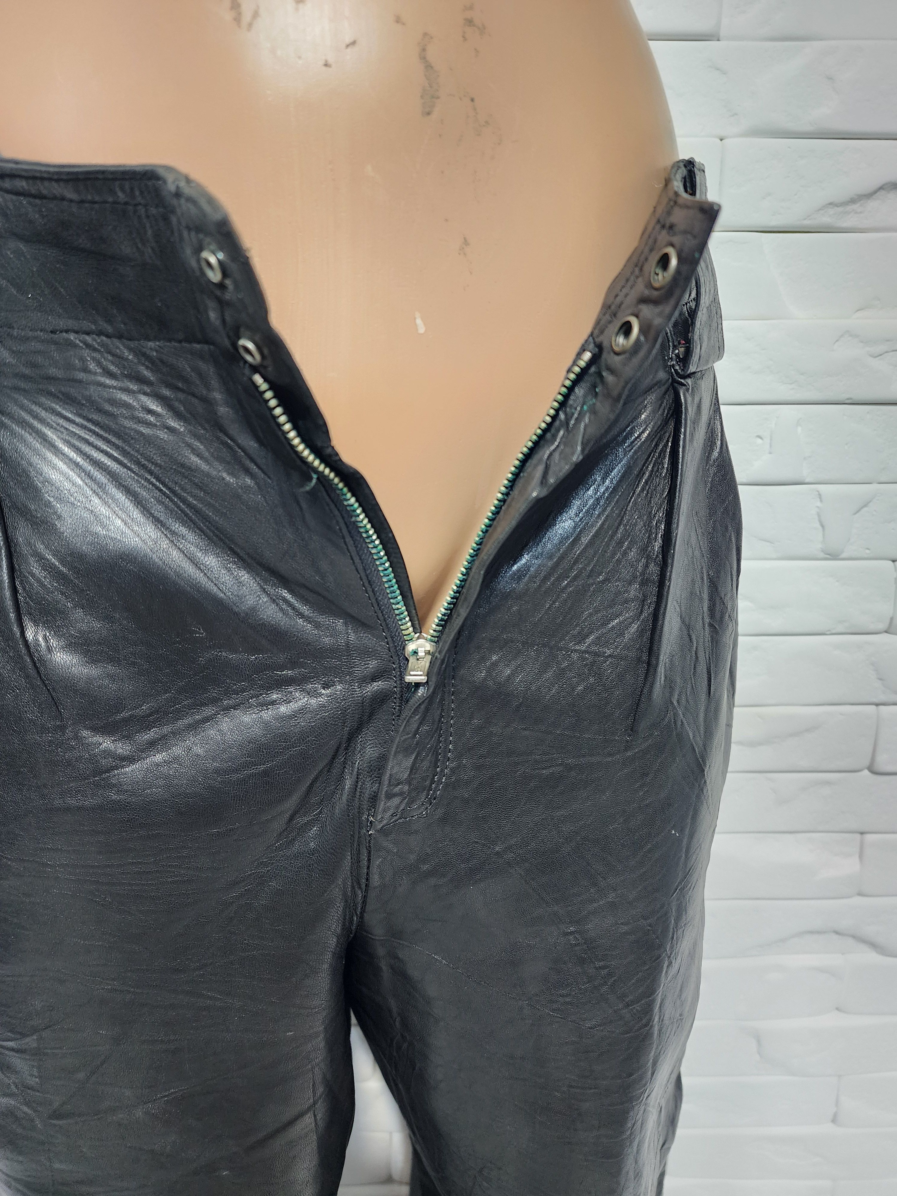 Genuine Leather Black leather men's pants. Size US 29 - 4 Thumbnail