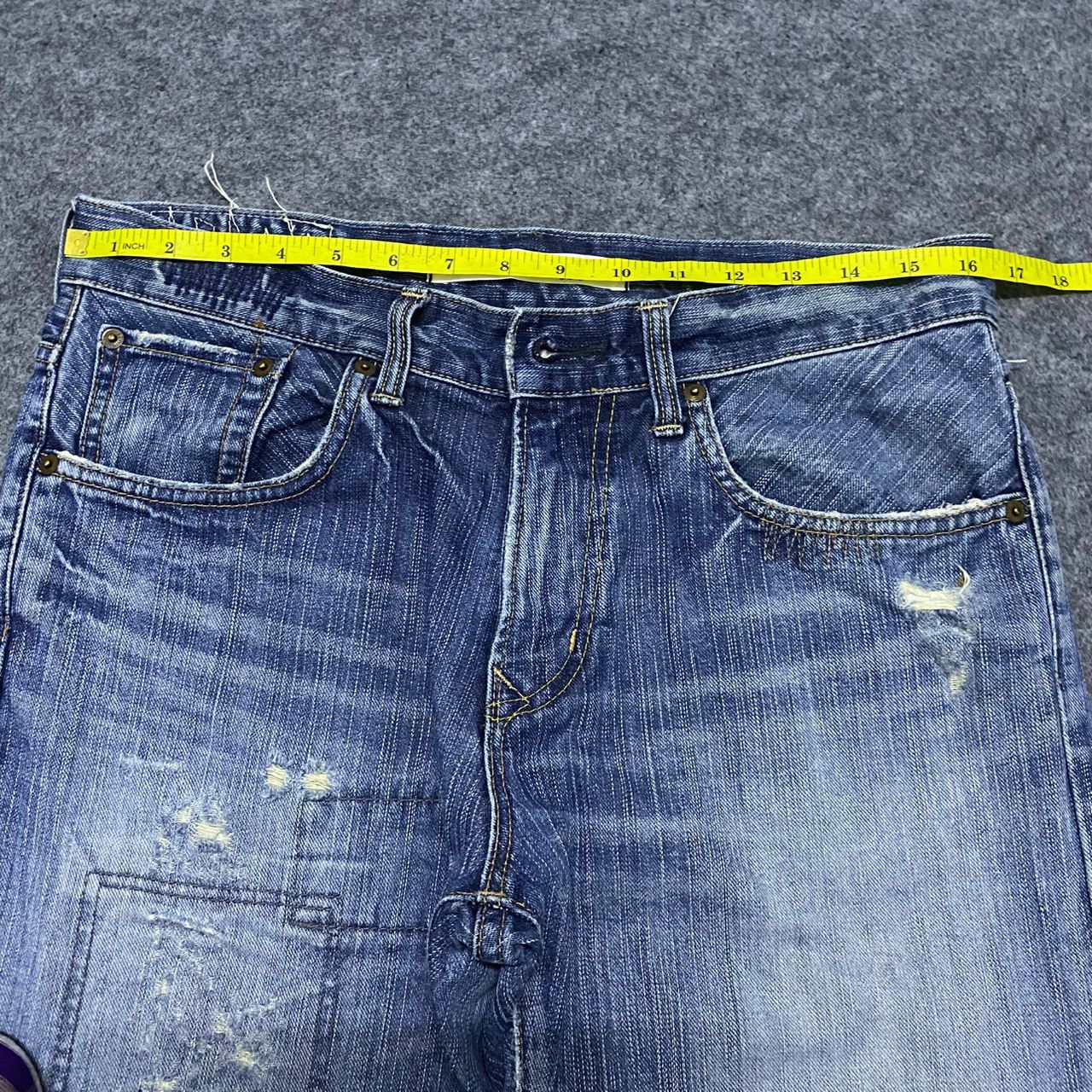 Edwin 💥Flare💥Vintage Edwin Exclusive Vintage Distressed Denim Size US 33 - 5 Thumbnail