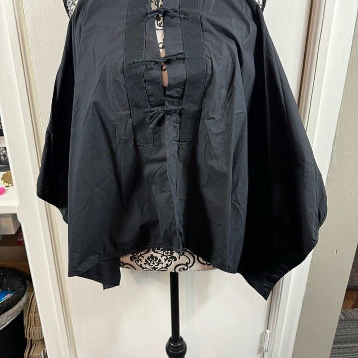 Hache Hache black tie front paneled side shirt business casual. Size XS / US 0-2 / IT 36-38 - 3 Thumbnail