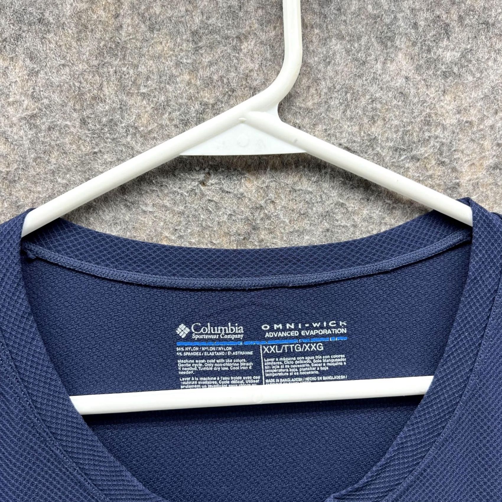 Vintage Columbia Shirt Men XXL Adult Blue Navy Omni Wick Advanced Evaporation Nylon Short Sleeve T-Shirt 2XL Reg Blue Men Size US XXL / EU 58 / 5 - 5 Thumbnail