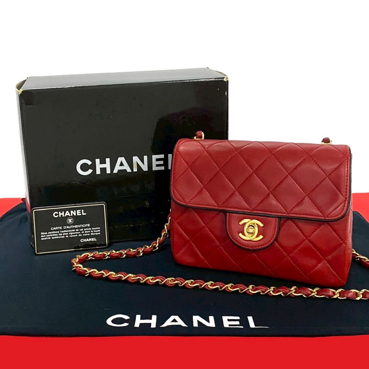 Chanel Chanel Shoulder Bag Red Leather Size ONE SIZE - 1 Thumbnail