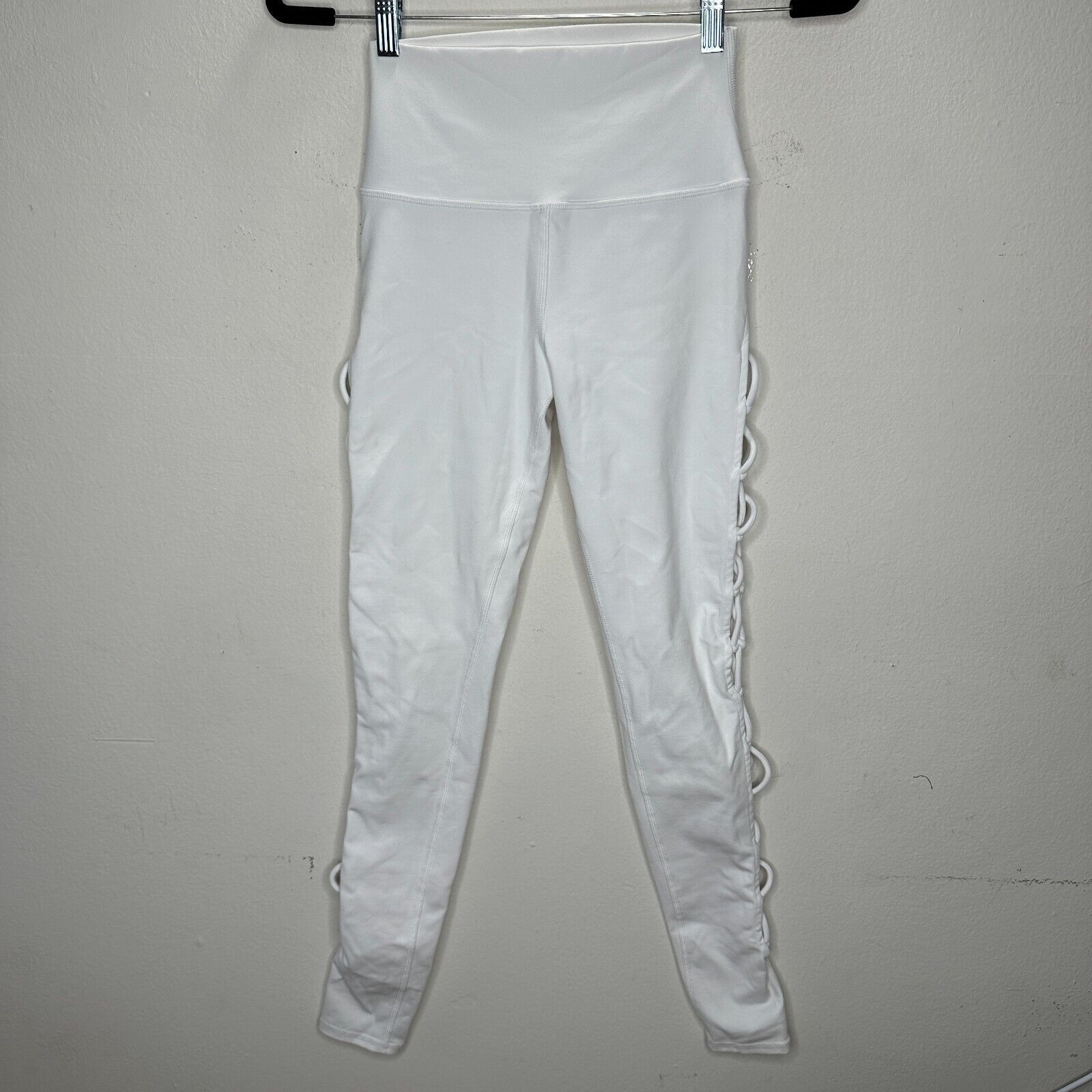 Alo Alo White Legging High Waisted Lace-Up Sides Yoga Pant XS Size 25" / US 0 / IT 36 - 1 Thumbnail