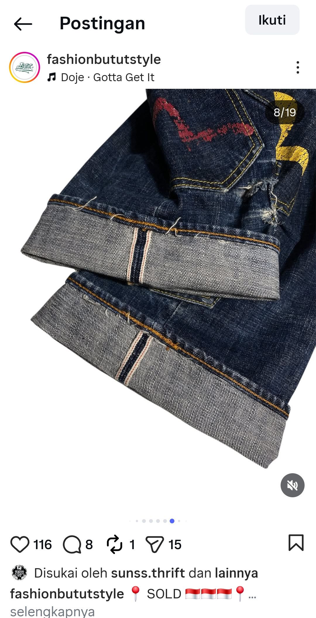 Evisu TRAVIS SCOOT EVISU MULTI POCKET DENIM JEANS LOT 0065 Size US 34 / EU 50 - 5 Thumbnail