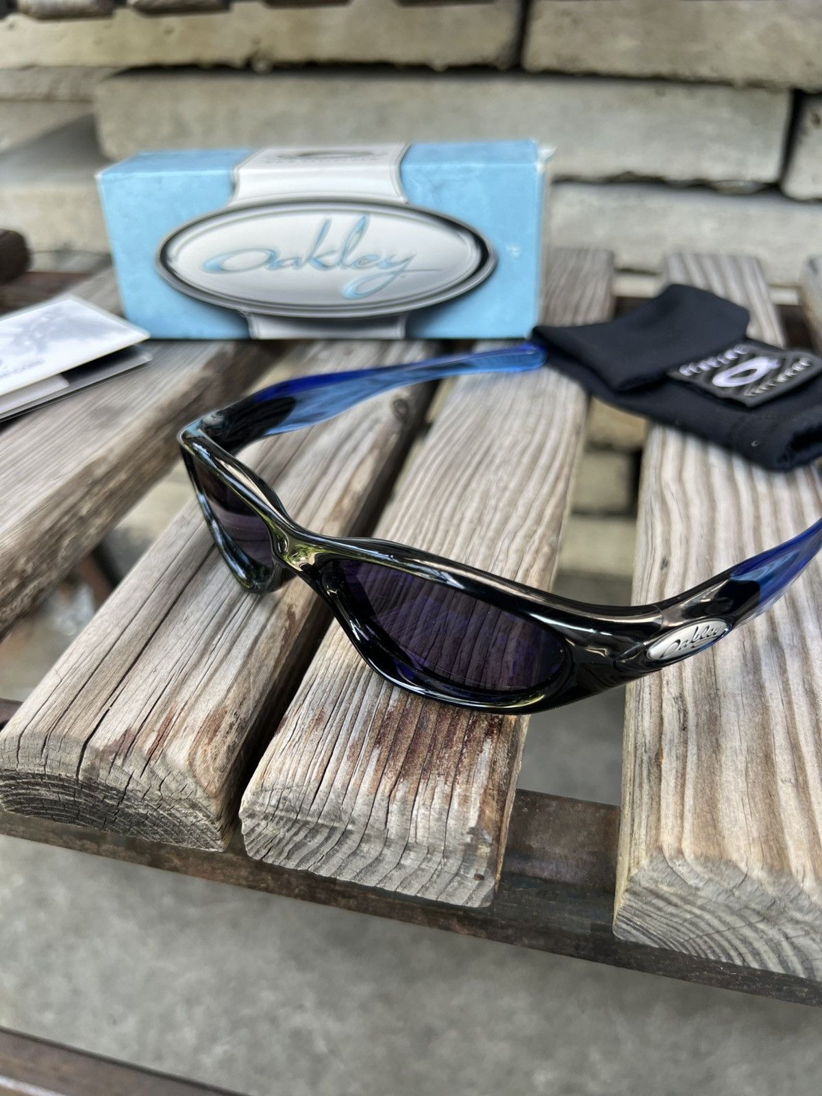 Oakley Oakley Pocket Polished Black w/ OO Blue software sunglasses Size ONE SIZE - 10 Thumbnail