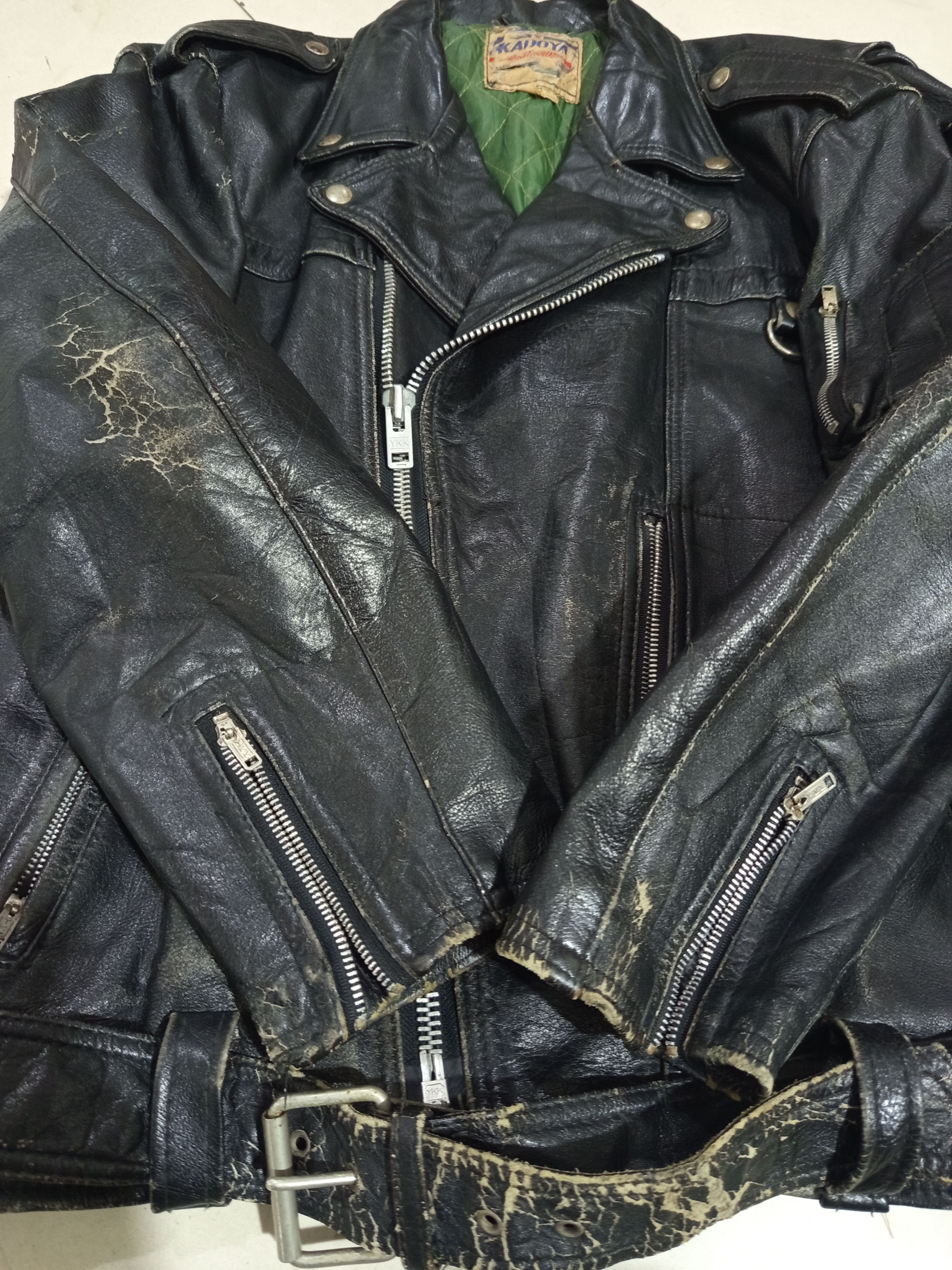 Japanese Brand Kadoya Leather Jacket 80s Size US XL / EU 56 / 4 - 10 Thumbnail