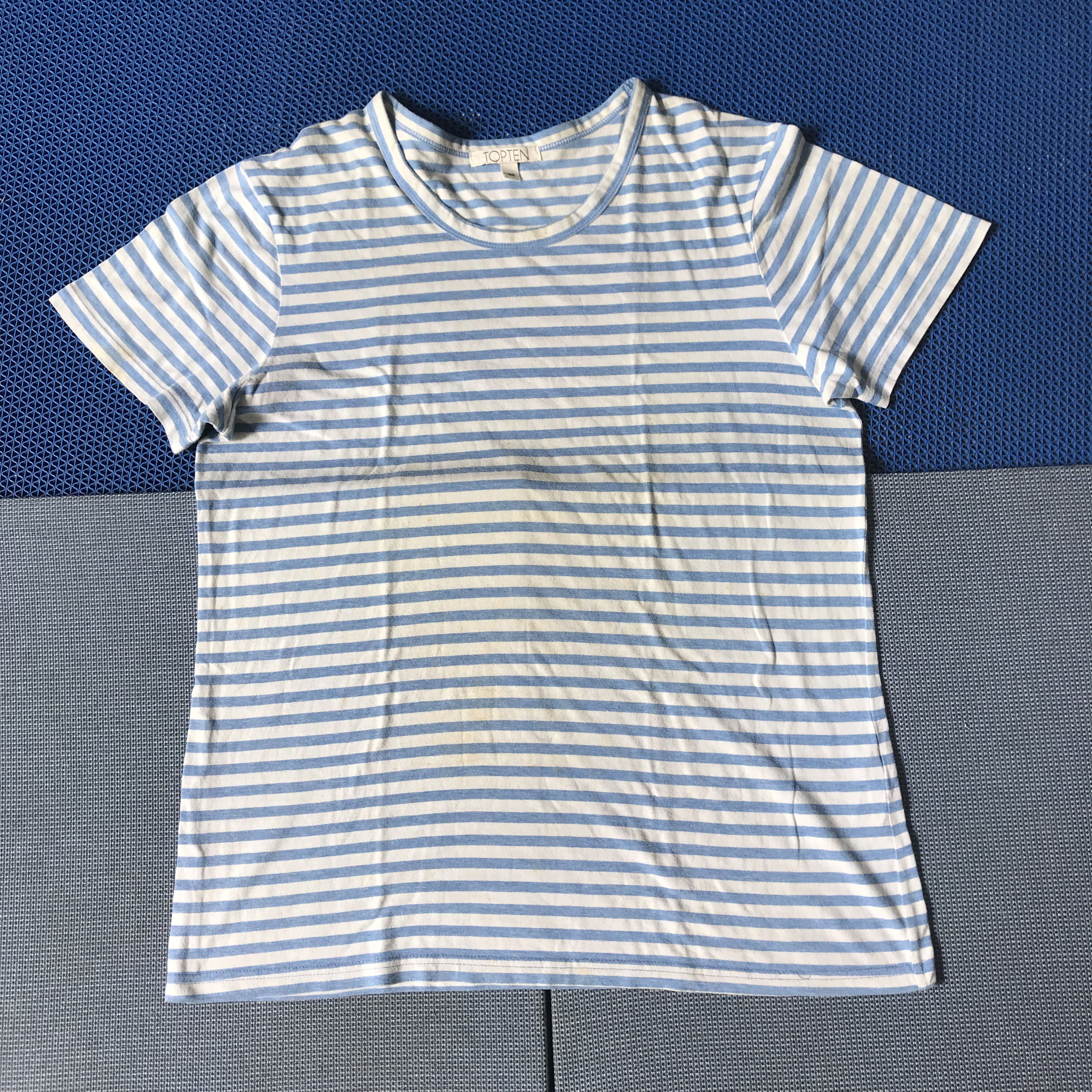 Vintage topten stripe salur blue tee tshirt Size M 75 x 53 cm Size US S / EU 44-46 / 1 - 1 Thumbnail