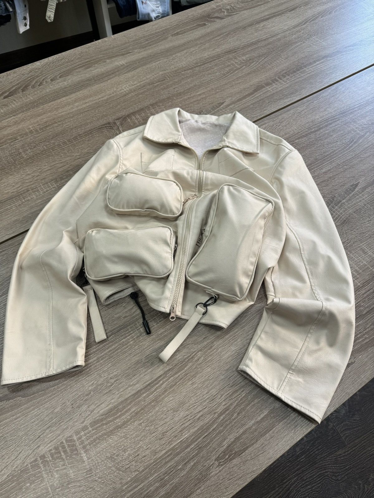 Japanese Brand Multi-pocket Cargo Junya Watanabe Style Leather Jacket Size US M / EU 48-50 / 2 - 2 Thumbnail