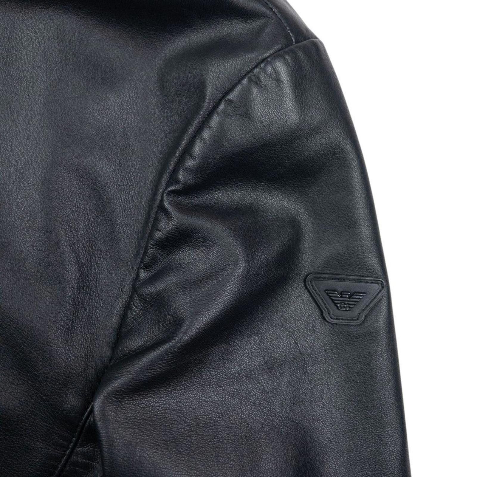 Emporio Armani Lamb Leather Zip Up Leather Jacket Size S