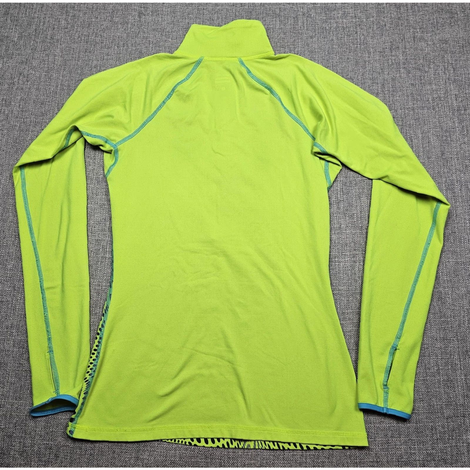 Nike Nike Pro Shirt Womens Small Neon Green 1/4 Zip Compression Base Layer Running Size S / US 4 / IT 40 - 2 Thumbnail
