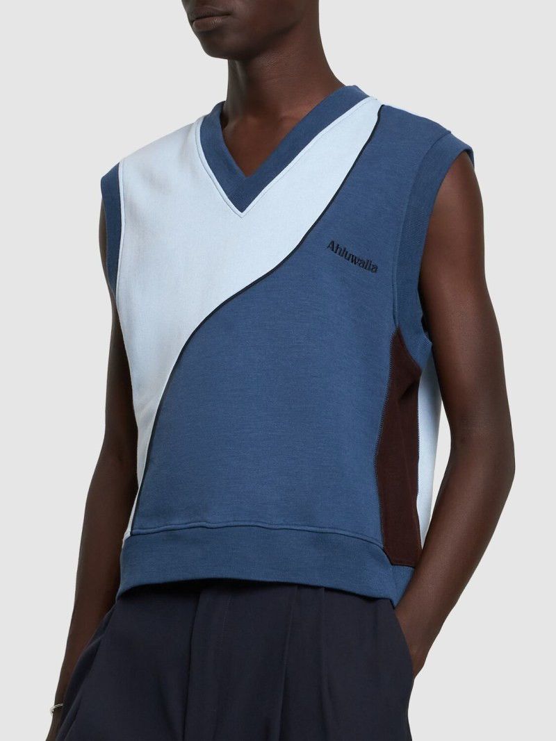 Ahluwalia !DS! AW23 Ahluwalia Mae Cotton V-Neck Sleeveless Sweatshirt Size US M / EU 48-50 / 2 - 1 Thumbnail
