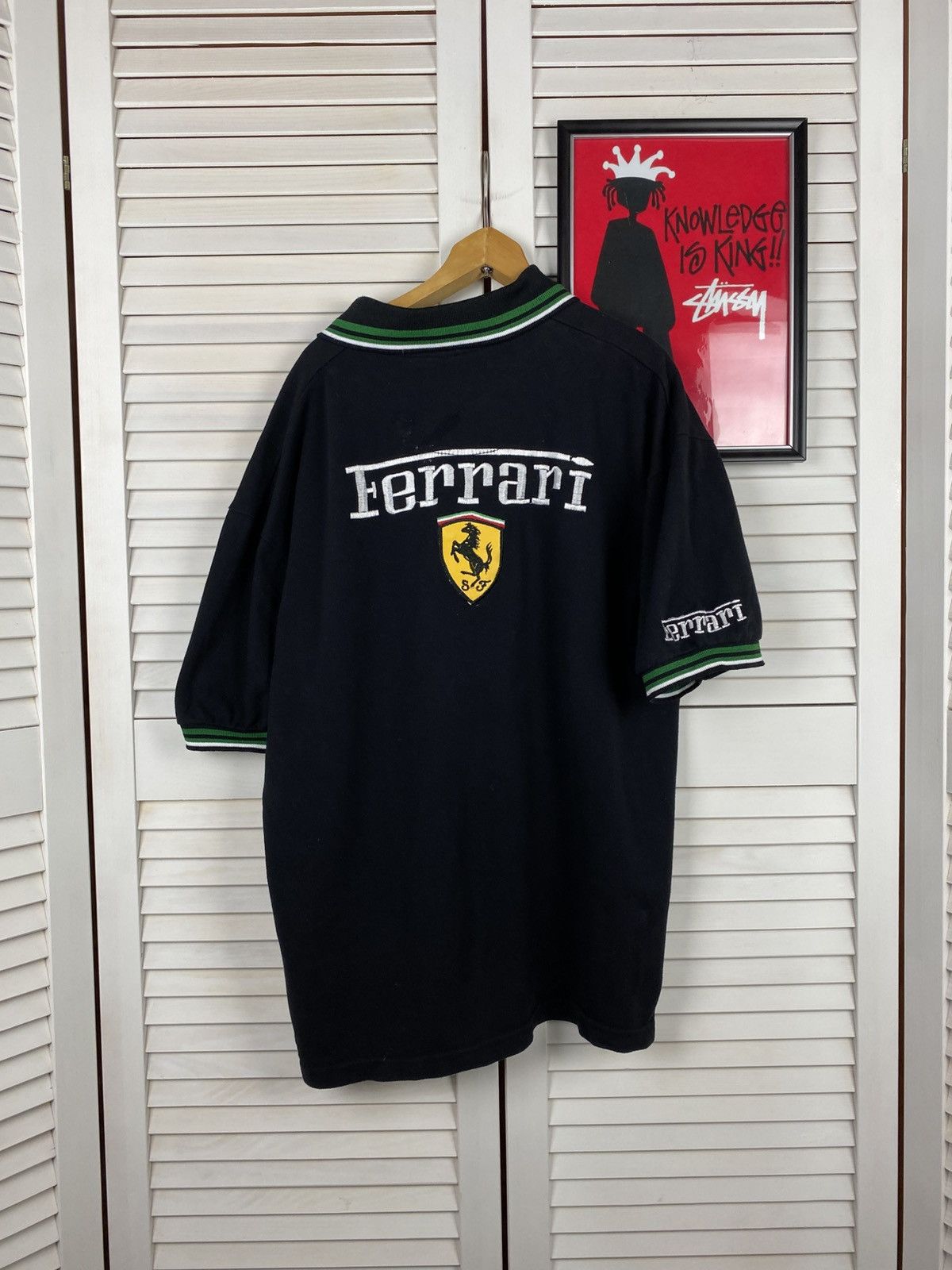 Ferrari Vintage Shirt Rugby Polo Ferrari Big Knit Logo Patch Racing Size US L / EU 52-54 / 3 - 1 Thumbnail