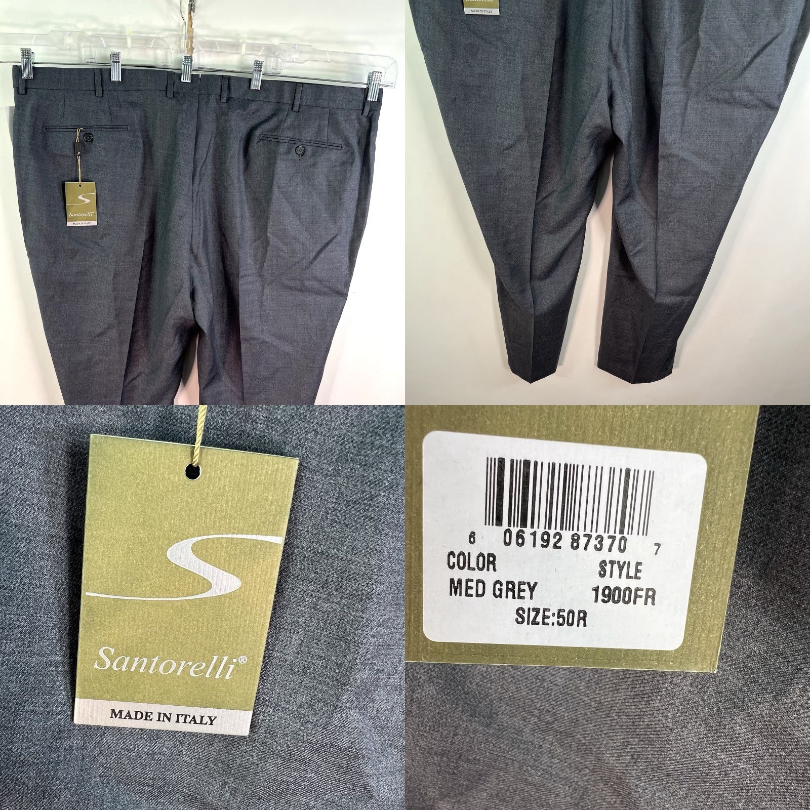 Vintage VINTAGE Santorelli Men's Dress Pants Wool 50 Regular Gray Straight Oddities Formal Fall Winter Size US 34 / EU 50 - 8 Thumbnail