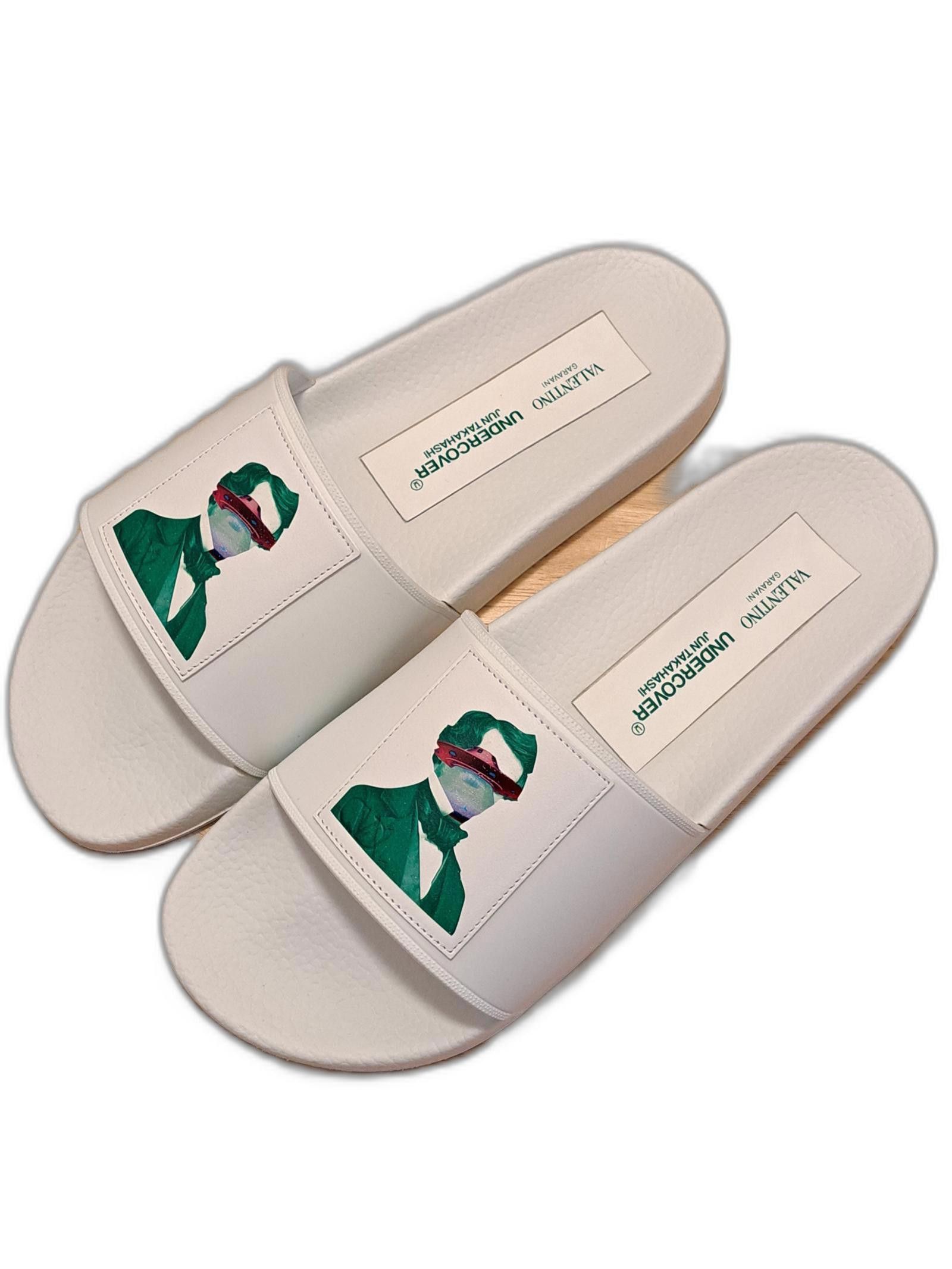 image of Valentino Men's Ufo Face Pool Slide - 10 Us/ 43 Eu in White