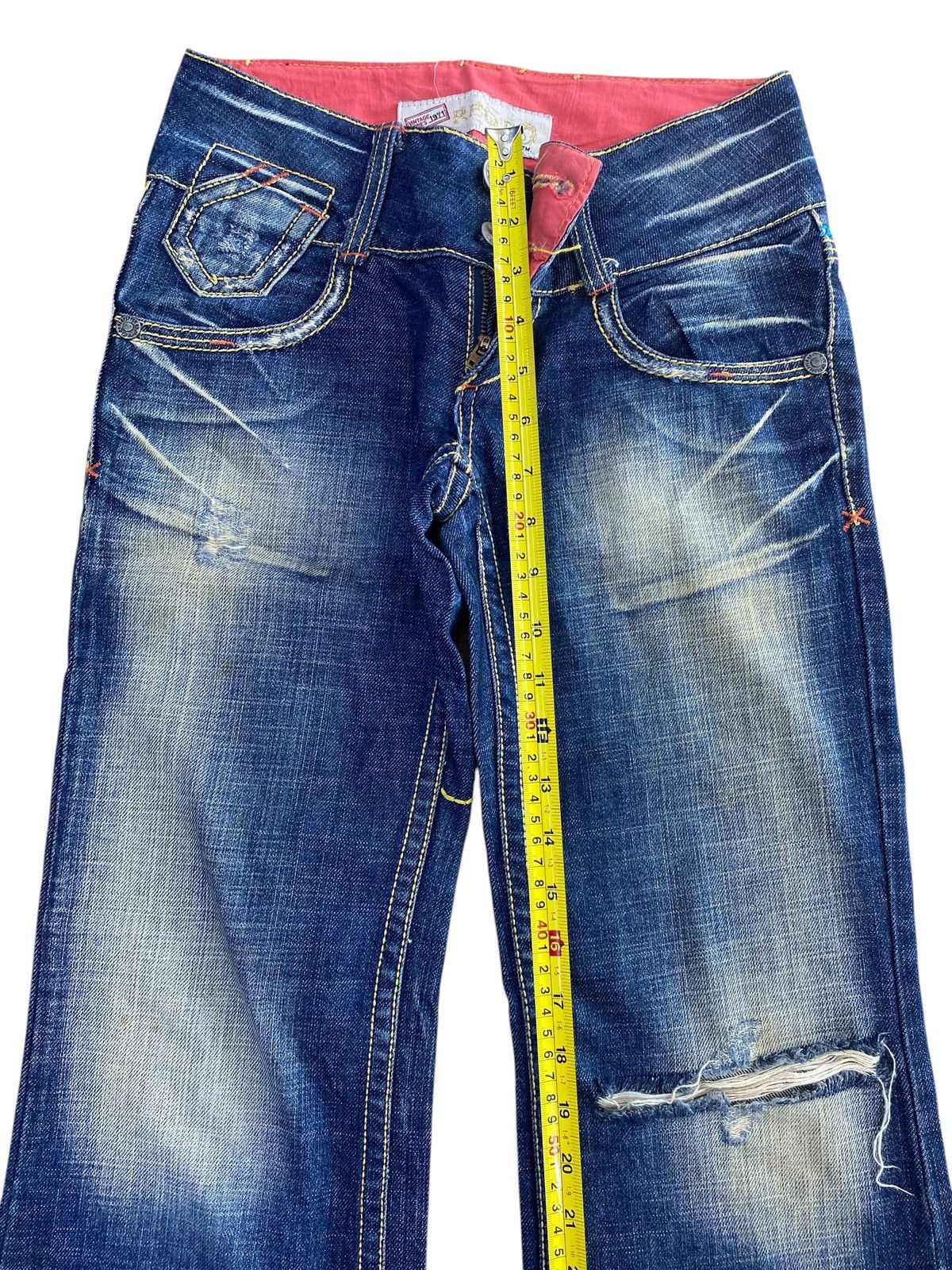 Japanese Brand Red Peppers Brand Ripped Back Embroidery Style Flare Jeans Size US 28 / EU 44 - 6 Thumbnail
