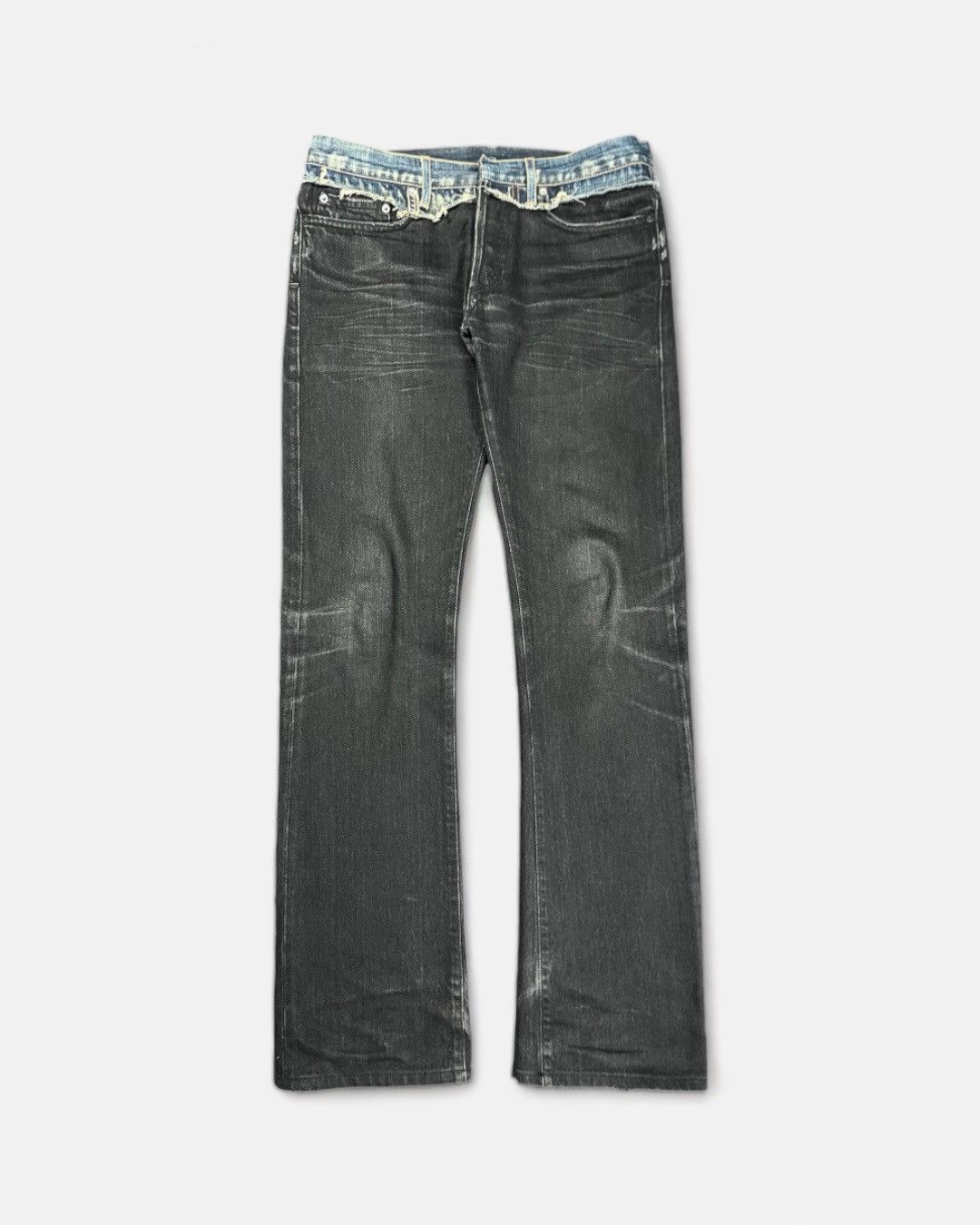 image of Dior Homme - Aw06 Cummerbund Denim in Black, Men's (Size 30)