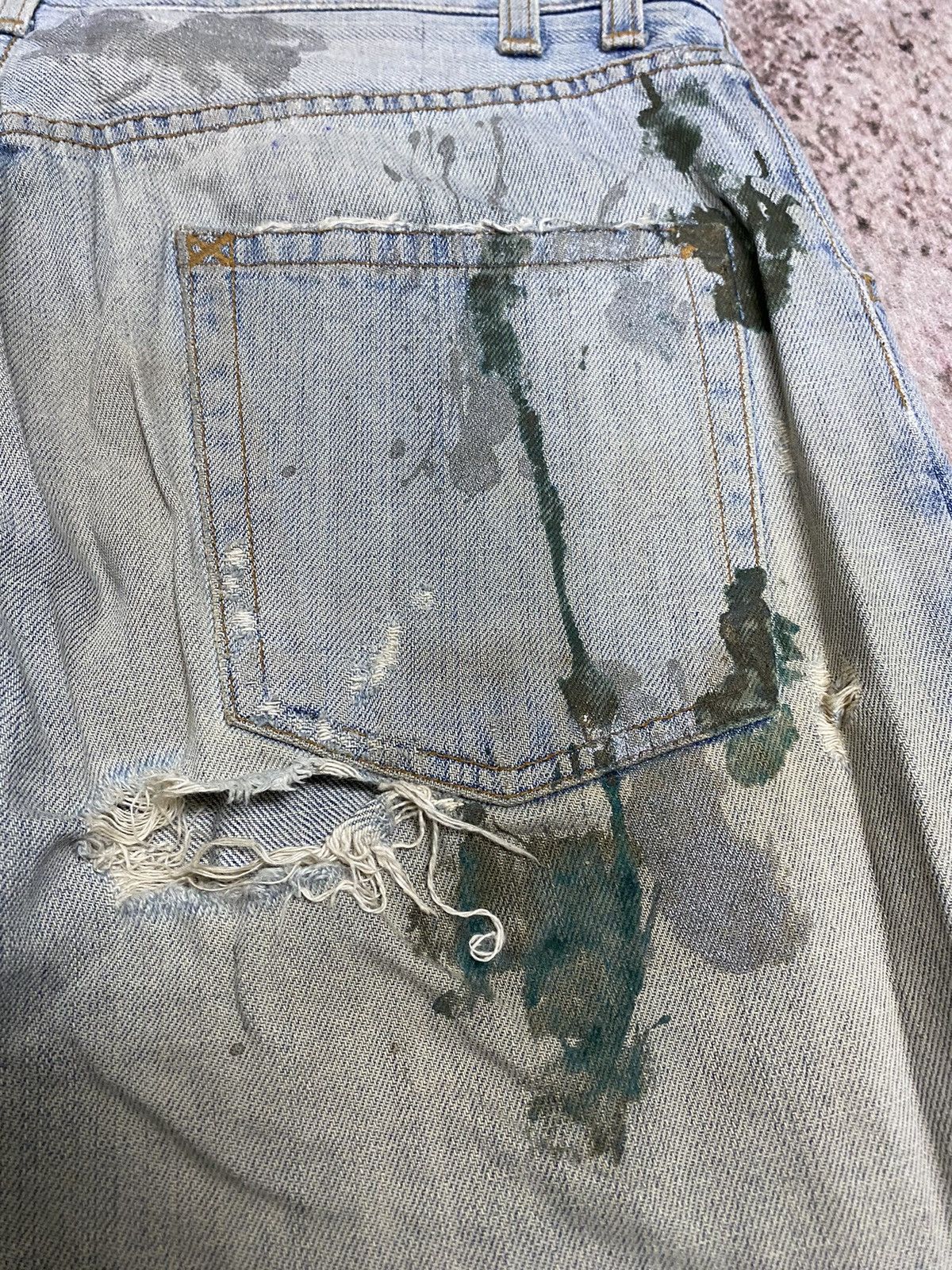 Dolce & Gabbana Vtg Dolce & Gabbana Distressed Painted Jeans Size US 35 - 5 Thumbnail