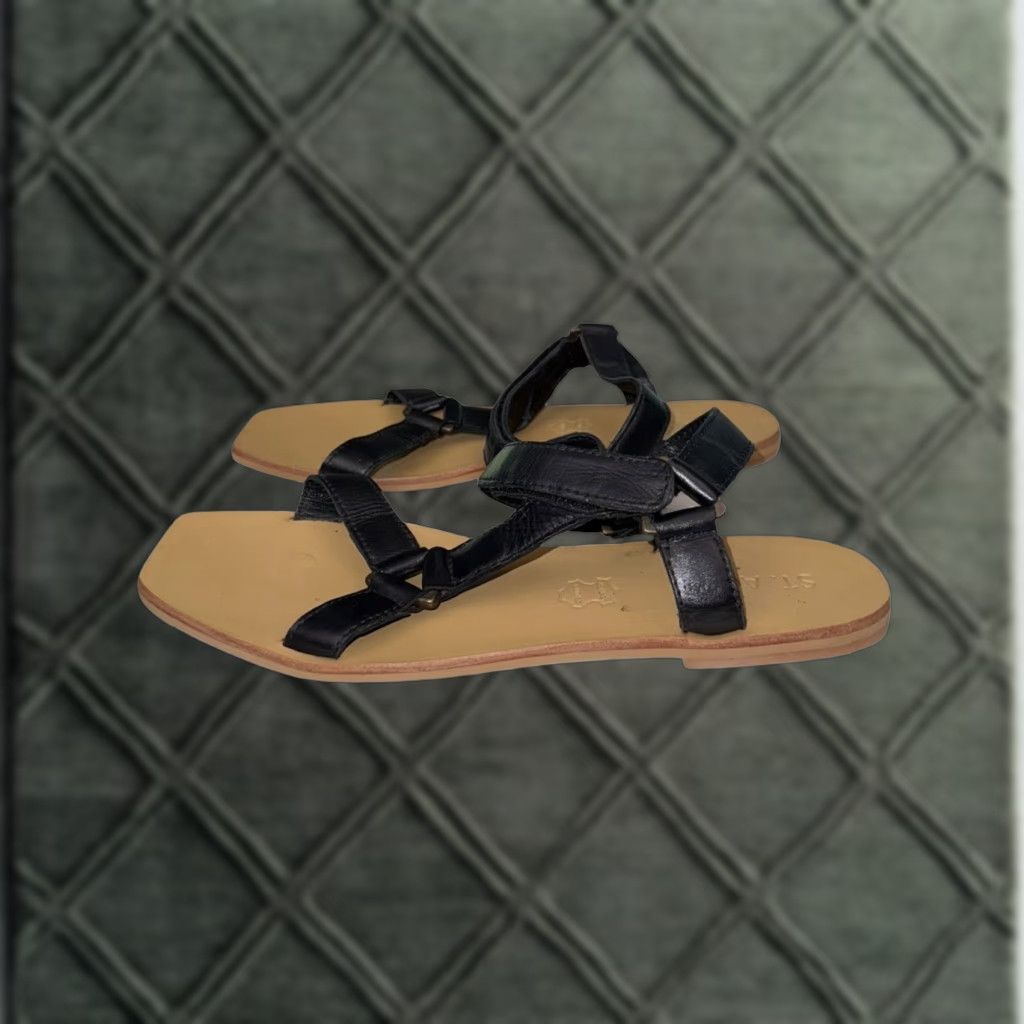 Vintage St Agni Sportsu Sandals Slide Leather Black 39 US 8 Women Sandal St Agni Sportsu 39 Black Leather Slide Women Size 8 US Size US 8 / IT 38 - 1 Thumbnail