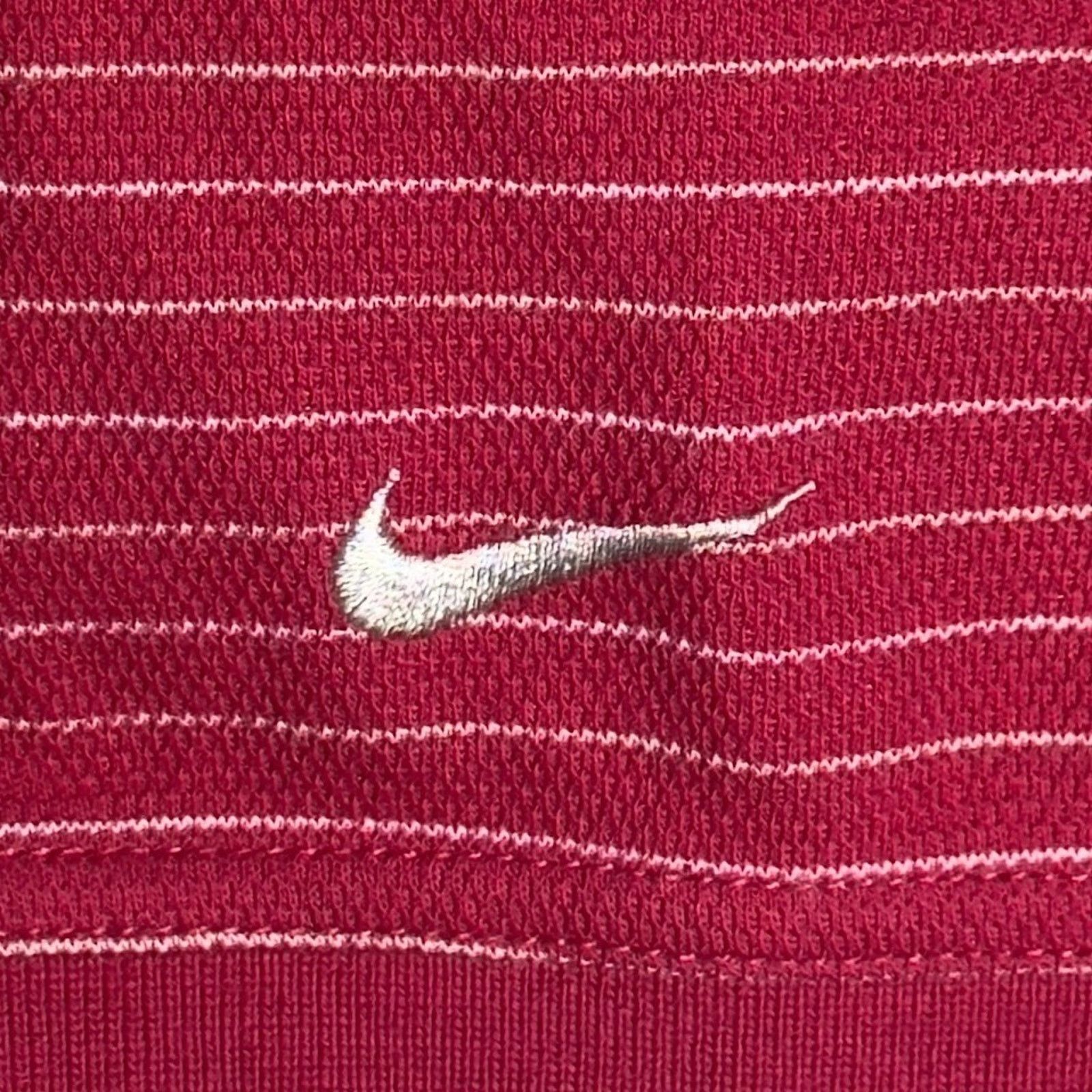 Nike Nike Golf Men's T-Shirt Size Large Red & White Striped Polo Size US L / EU 52-54 / 3 - 6 Thumbnail